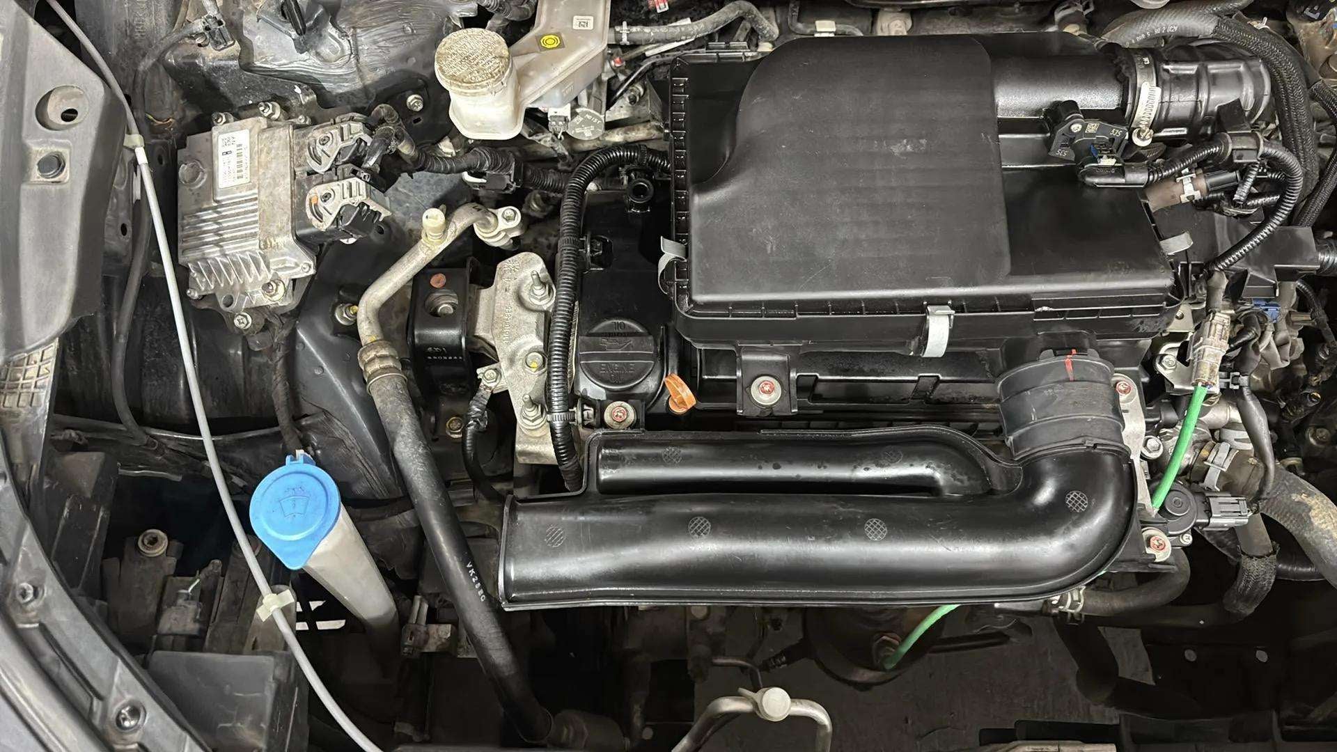 Engine bay view of a Maruti Suzuki FRONX