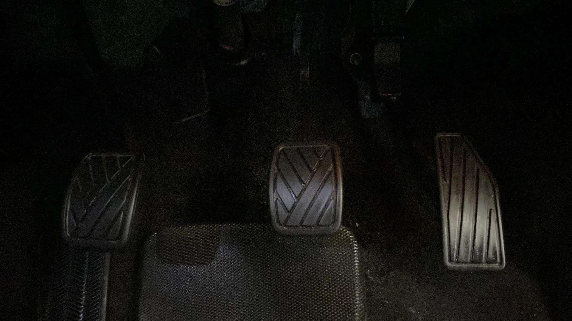 Close-up of the foot pedals of a Maruti Suzuki FRONX