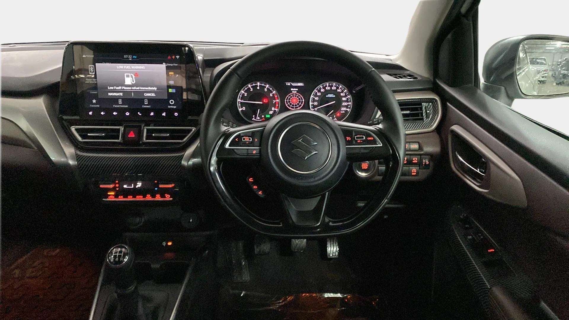 Dashboard and steering wheel of a Maruti Suzuki FRONX