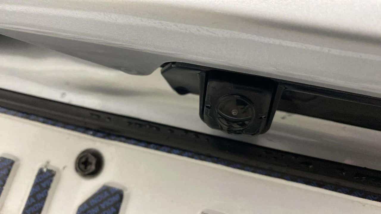 Close-up of the rear-view camera of a Maruti Suzuki Grand Vitara