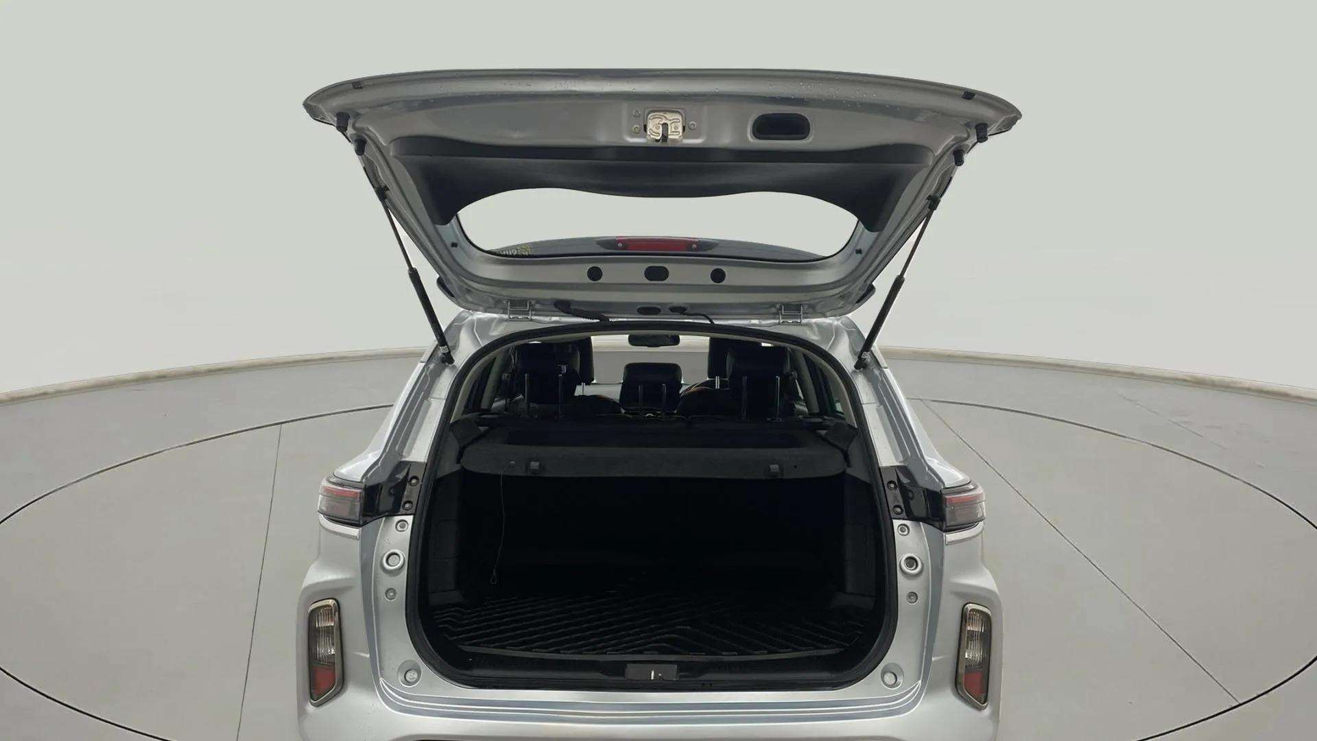 Boot view of a Splendid Silver Maruti Suzuki Grand Vitara