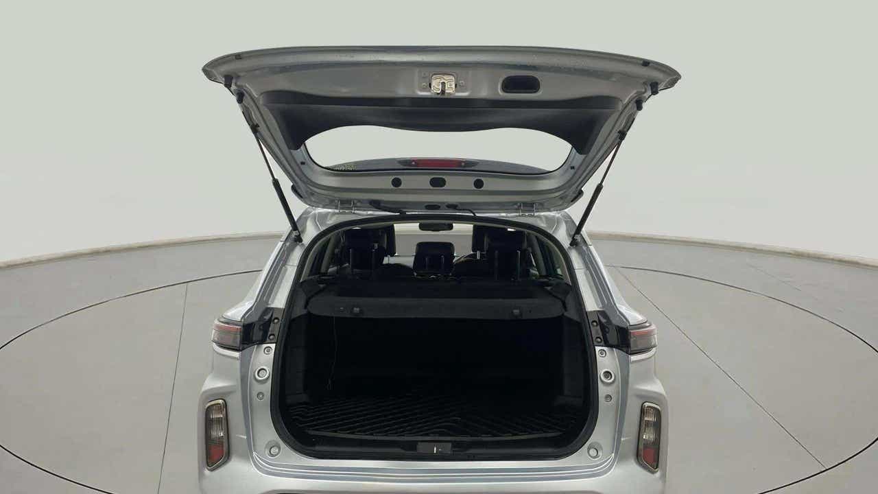 Boot view of a Splendid Silver Maruti Suzuki Grand Vitara