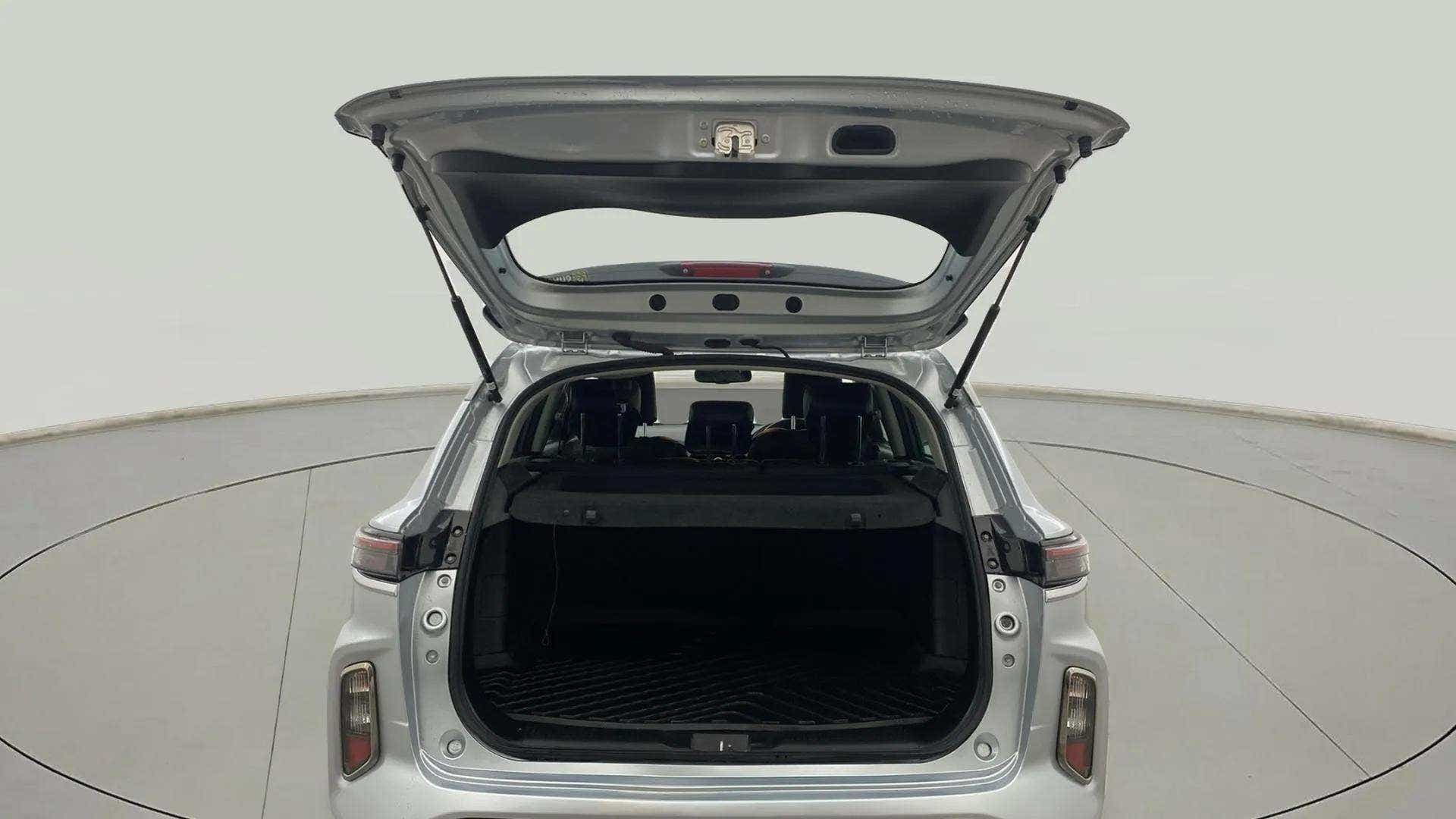 Boot view of a Splendid Silver Maruti Suzuki Grand Vitara