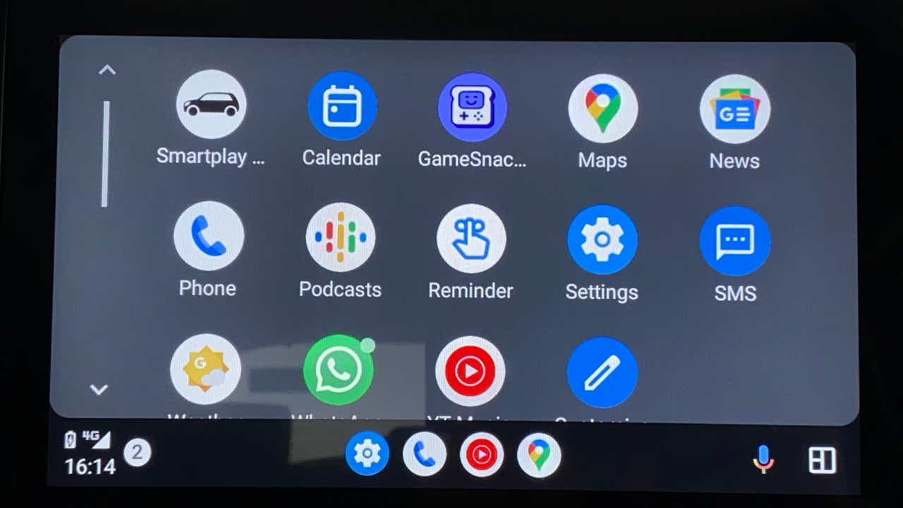 Infotainment screen display of a Maruti Suzuki Grand Vitara