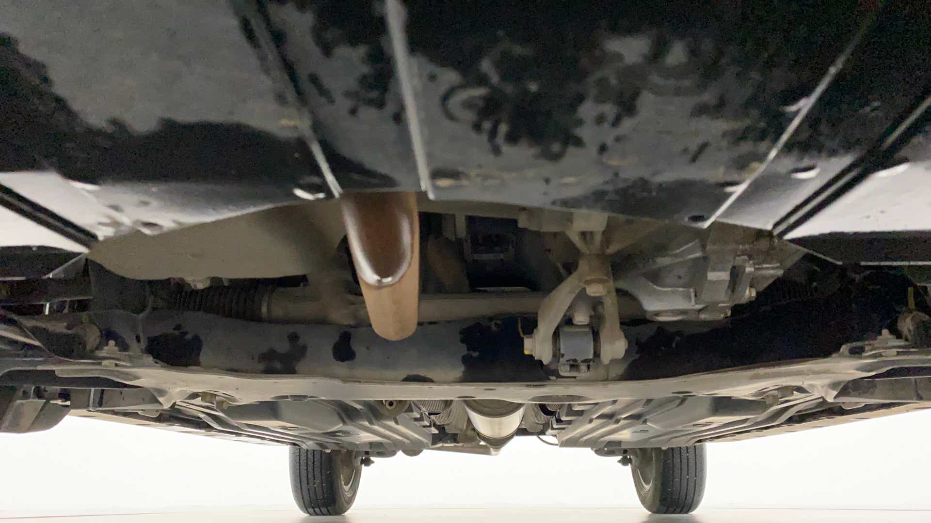 Undercarriage view of a Maruti Suzuki Grand Vitara