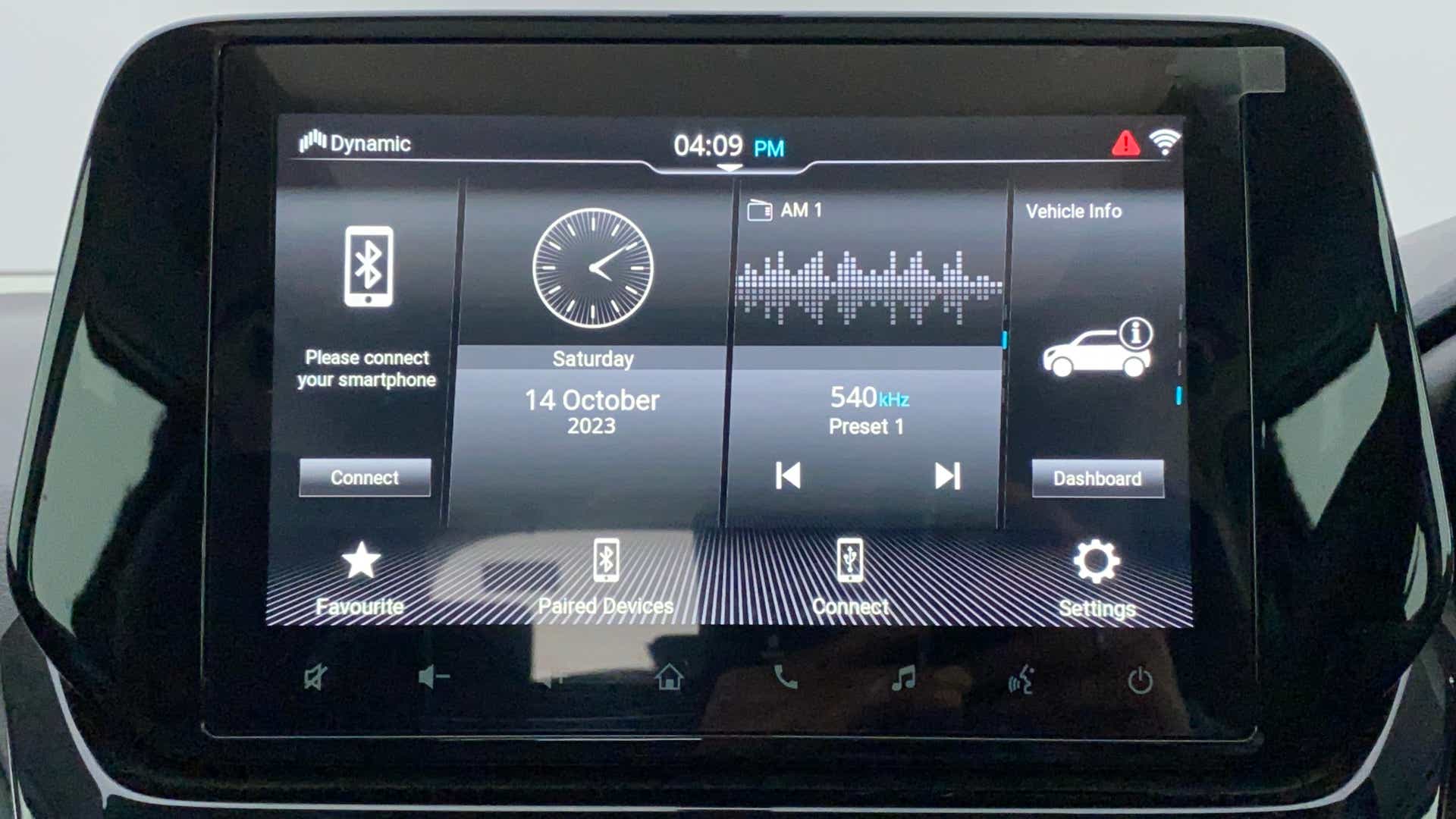 Infotainment touchscreen of a Maruti Suzuki Grand Vitara