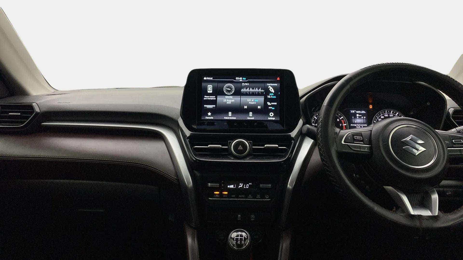Dashboard and steering wheel of a Maruti Suzuki Grand Vitara