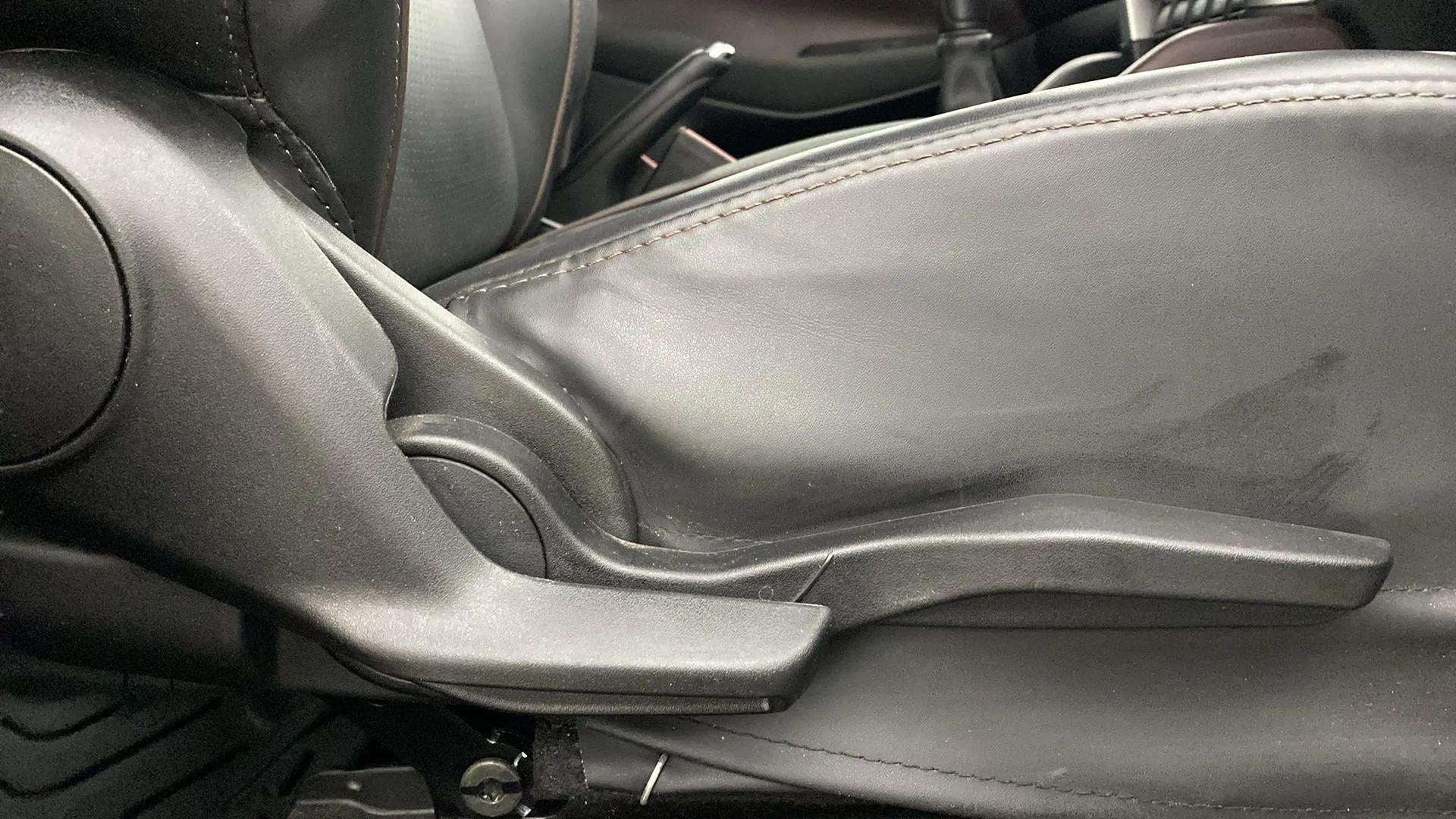 Close-up of seat adjustment lever of a Maruti Suzuki Grand Vitara