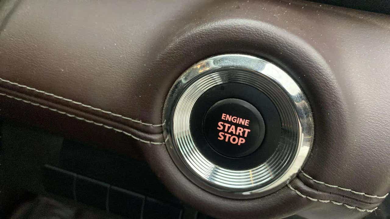 Engine start stop button of a Maruti Suzuki Grand Vitara