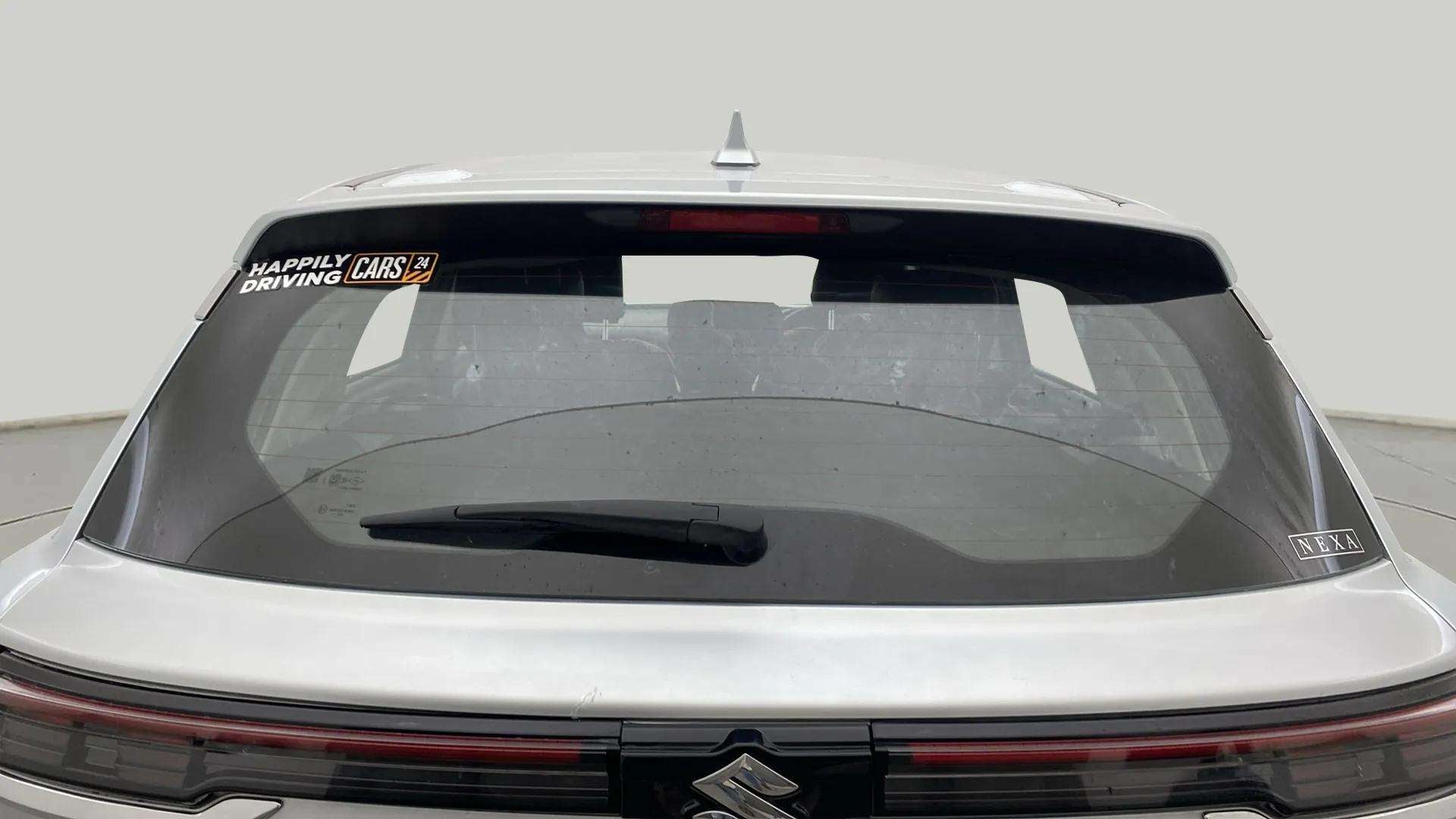 Rear view of a splendid silver Maruti Suzuki Grand Vitara