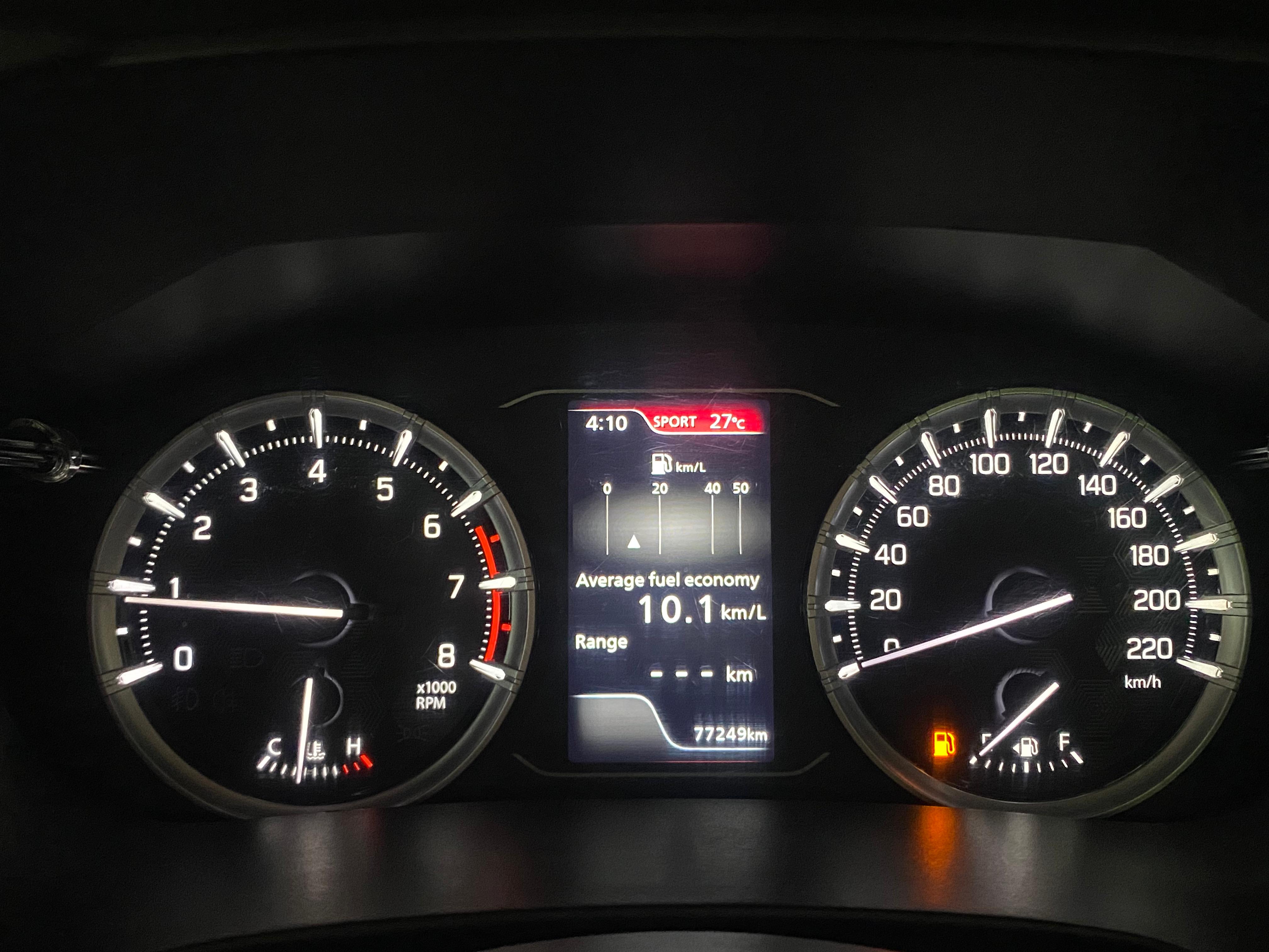 Instrument cluster of a Maruti Suzuki Grand Vitara
