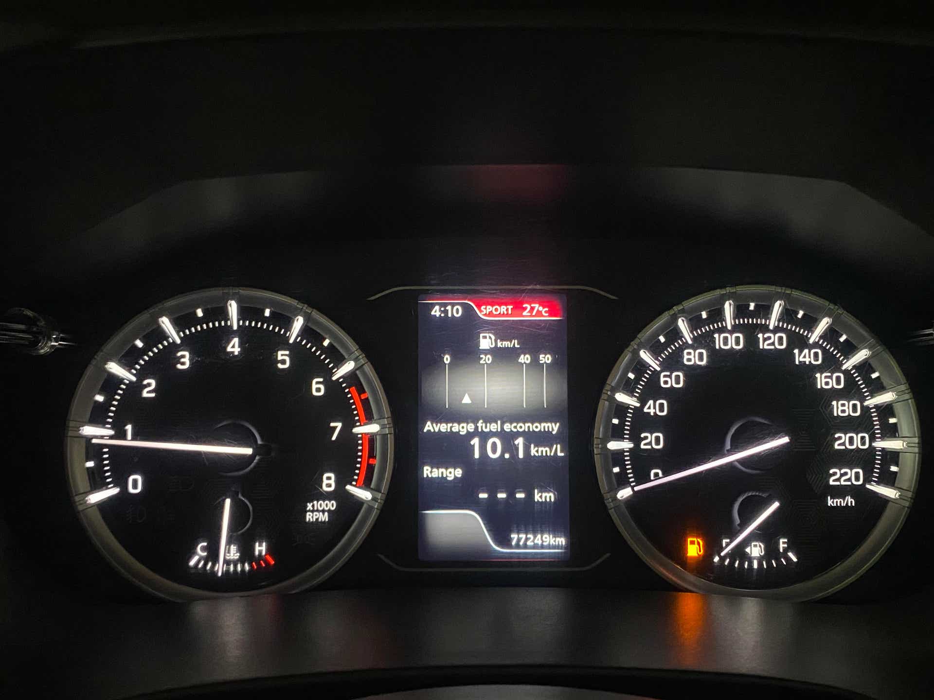 Instrument cluster of a Maruti Suzuki Grand Vitara