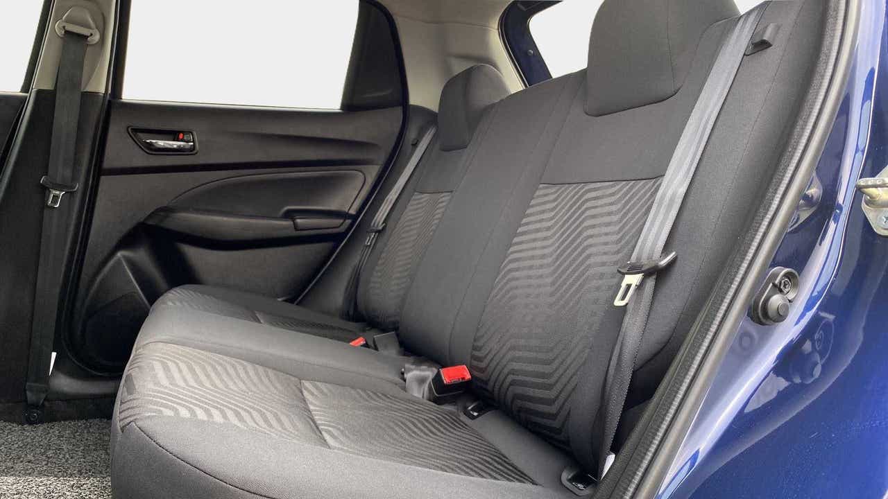 Rear seat view of a Maruti Suzuki Swift 2021 - 2023