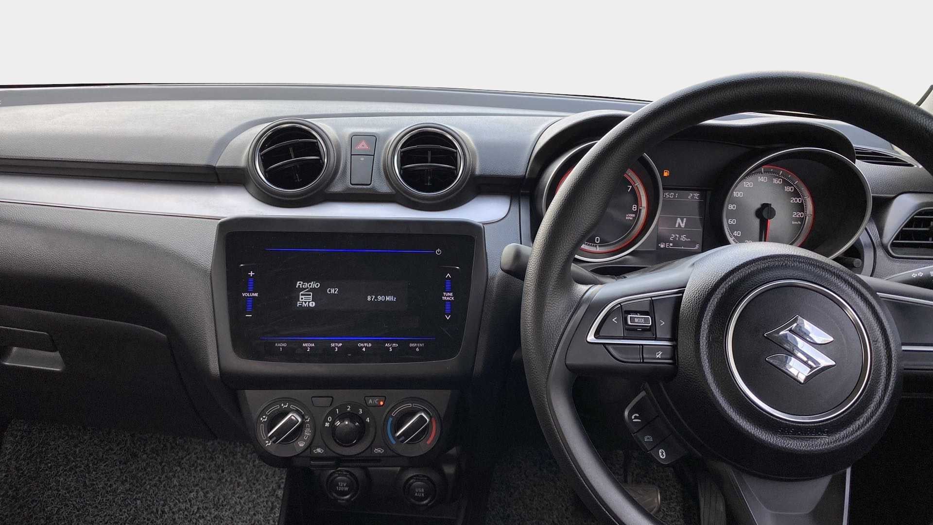 Dashboard and steering wheel of a Maruti Suzuki Swift 2021 - 2023