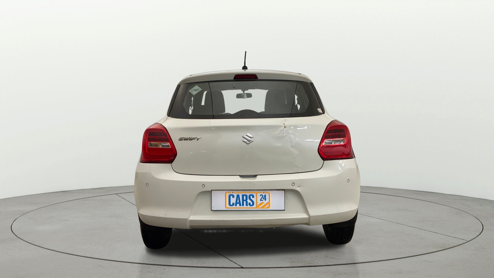 Rear view of a Maruti Suzuki Swift