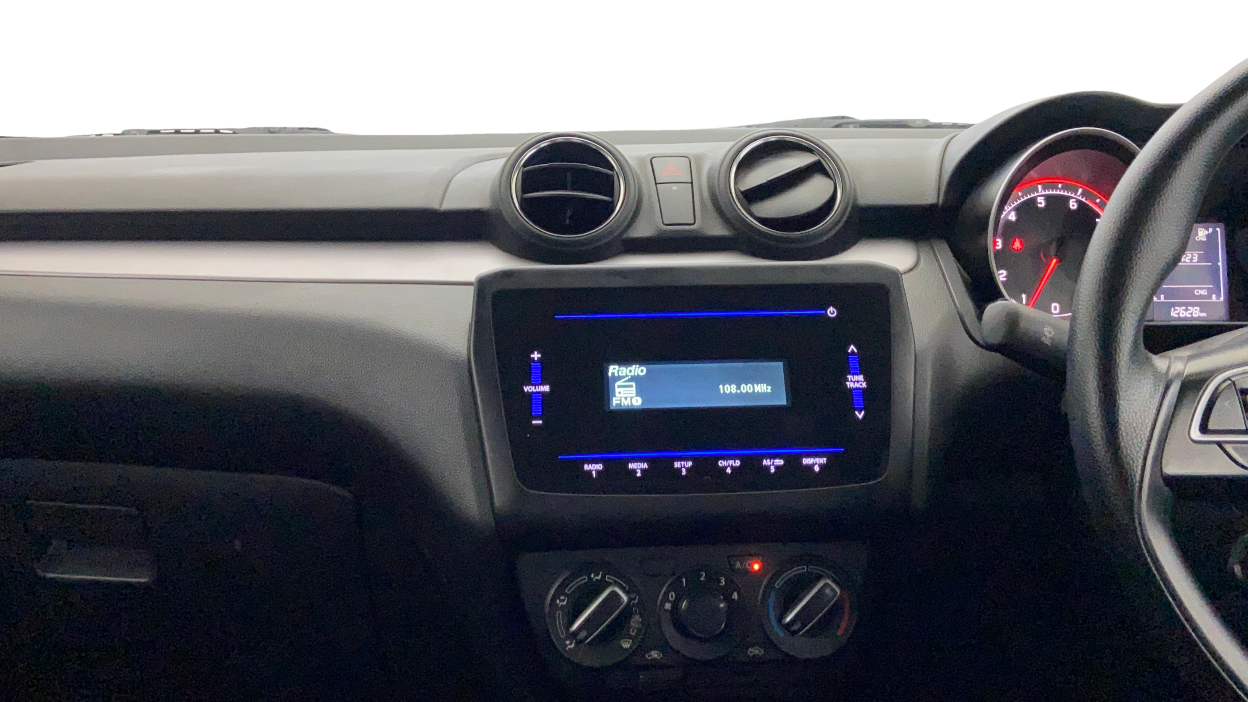 Dashboard view of a Maruti Suzuki Swift