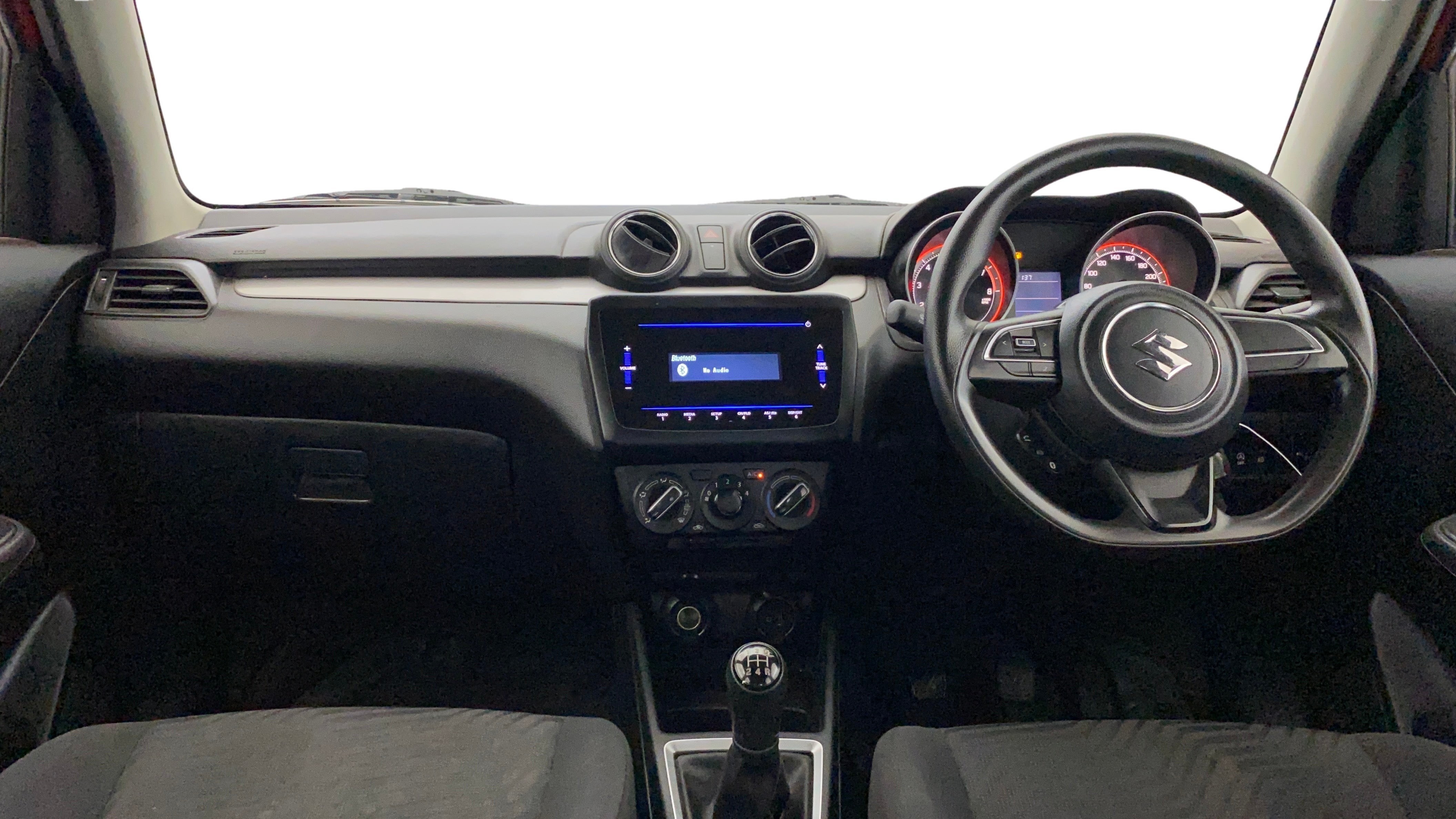 Dashboard and steering wheel view of a Maruti Suzuki Swift 2021 - 2023