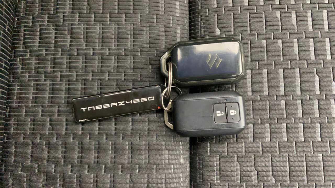 Car key fob on seat of a Maruti Suzuki Swift