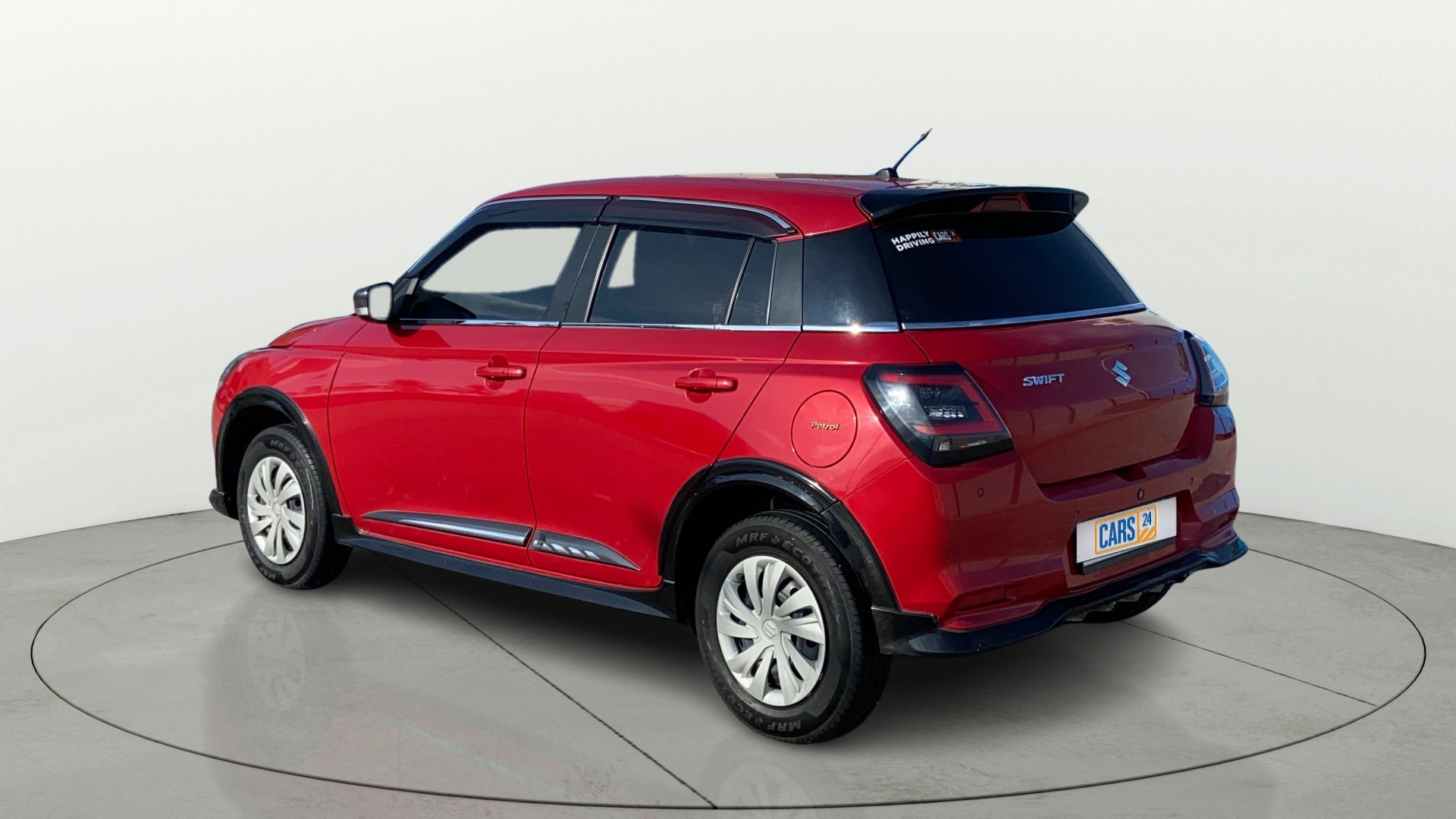 Rear three-quarter view of a Maruti Suzuki Swift