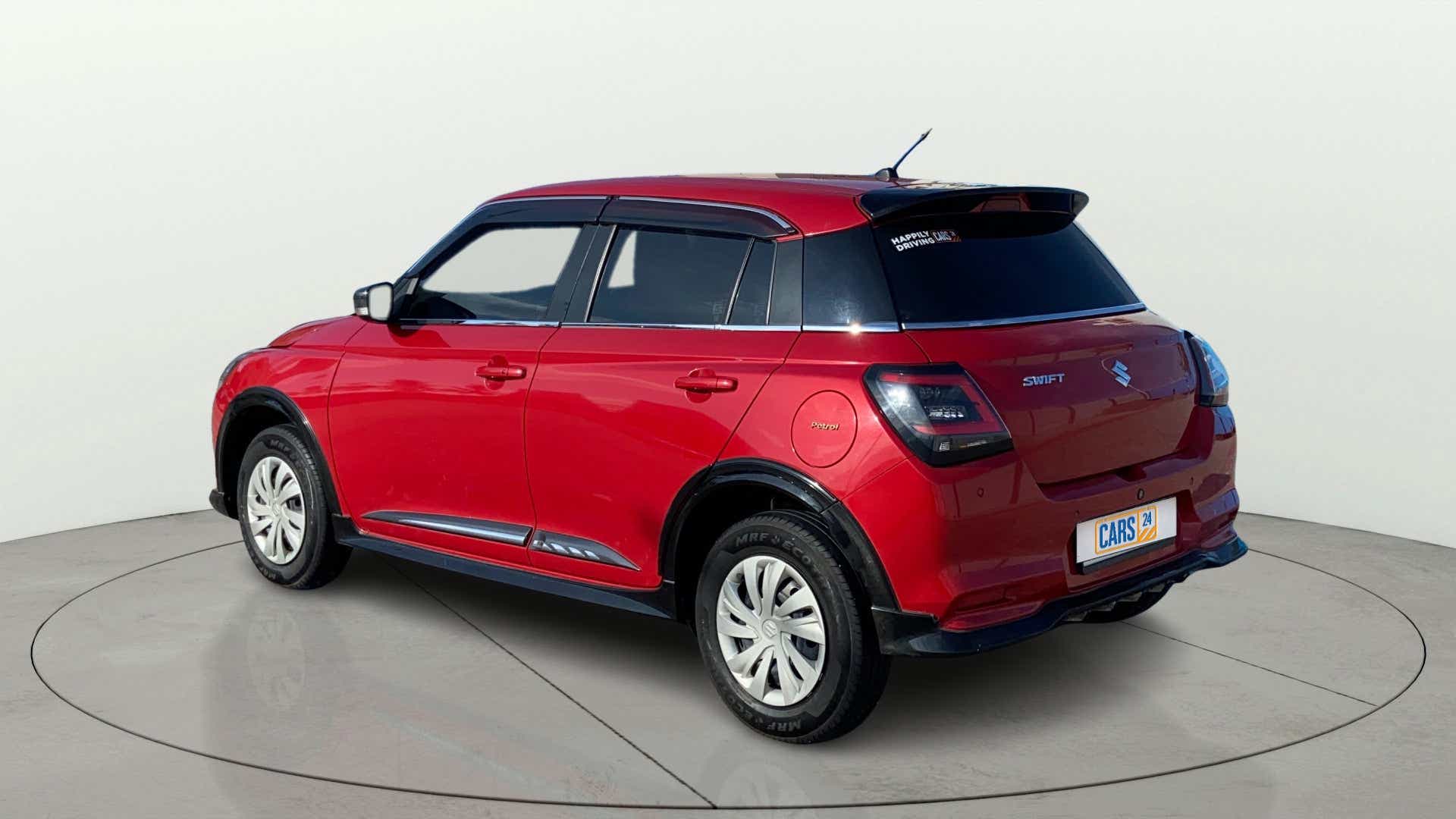 Rear three-quarter view of a Maruti Suzuki Swift