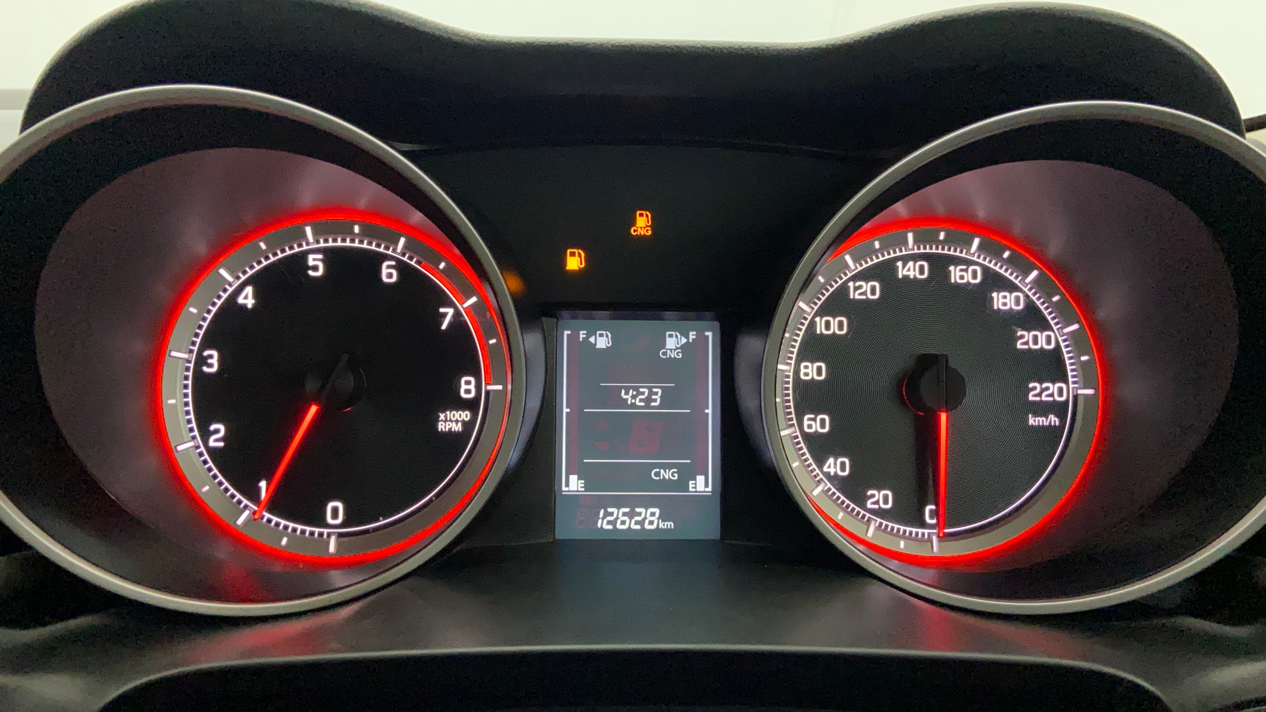 Instrument cluster of a Maruti Suzuki Swift