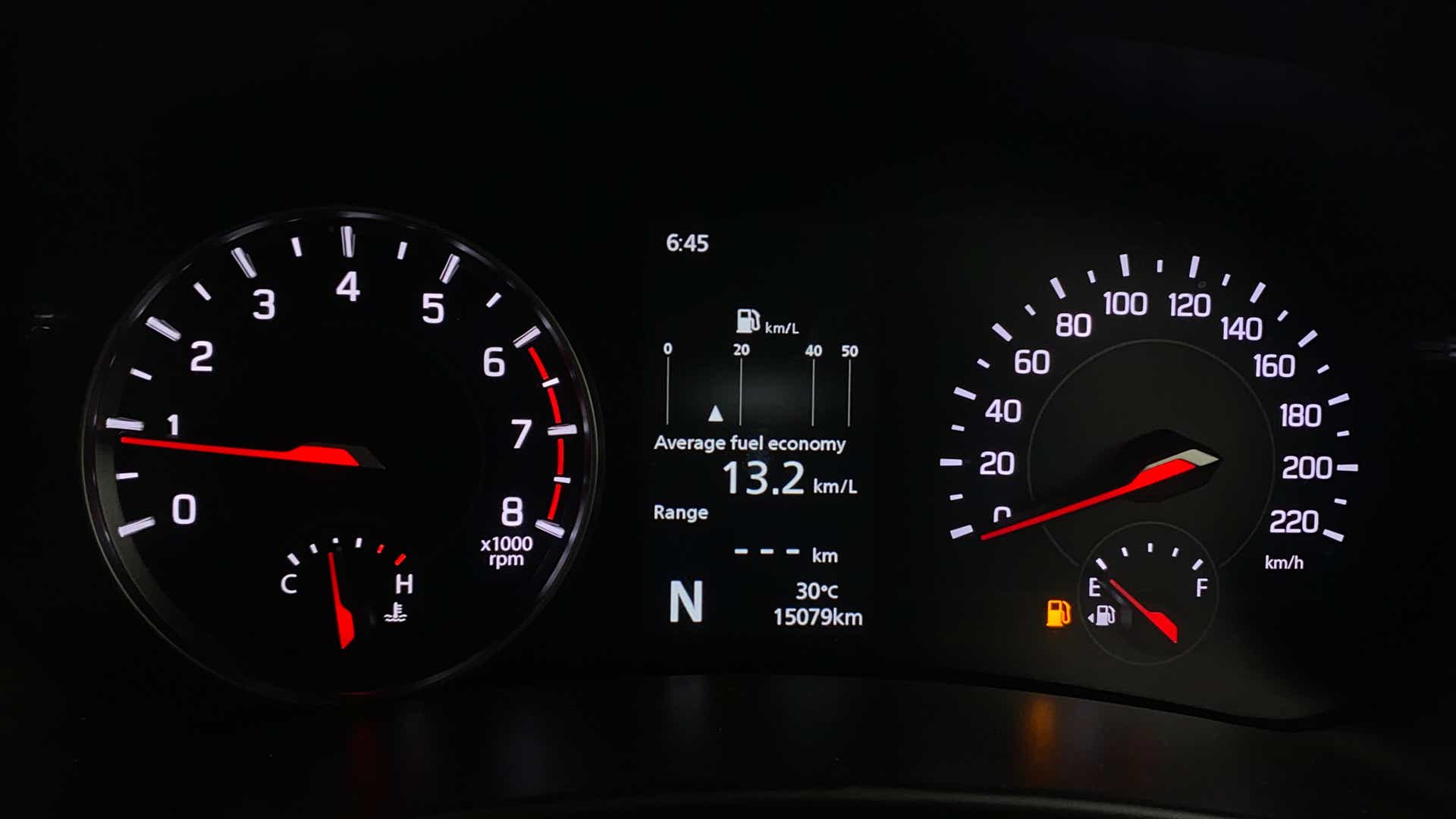 Instrument cluster of a Maruti Suzuki Swift