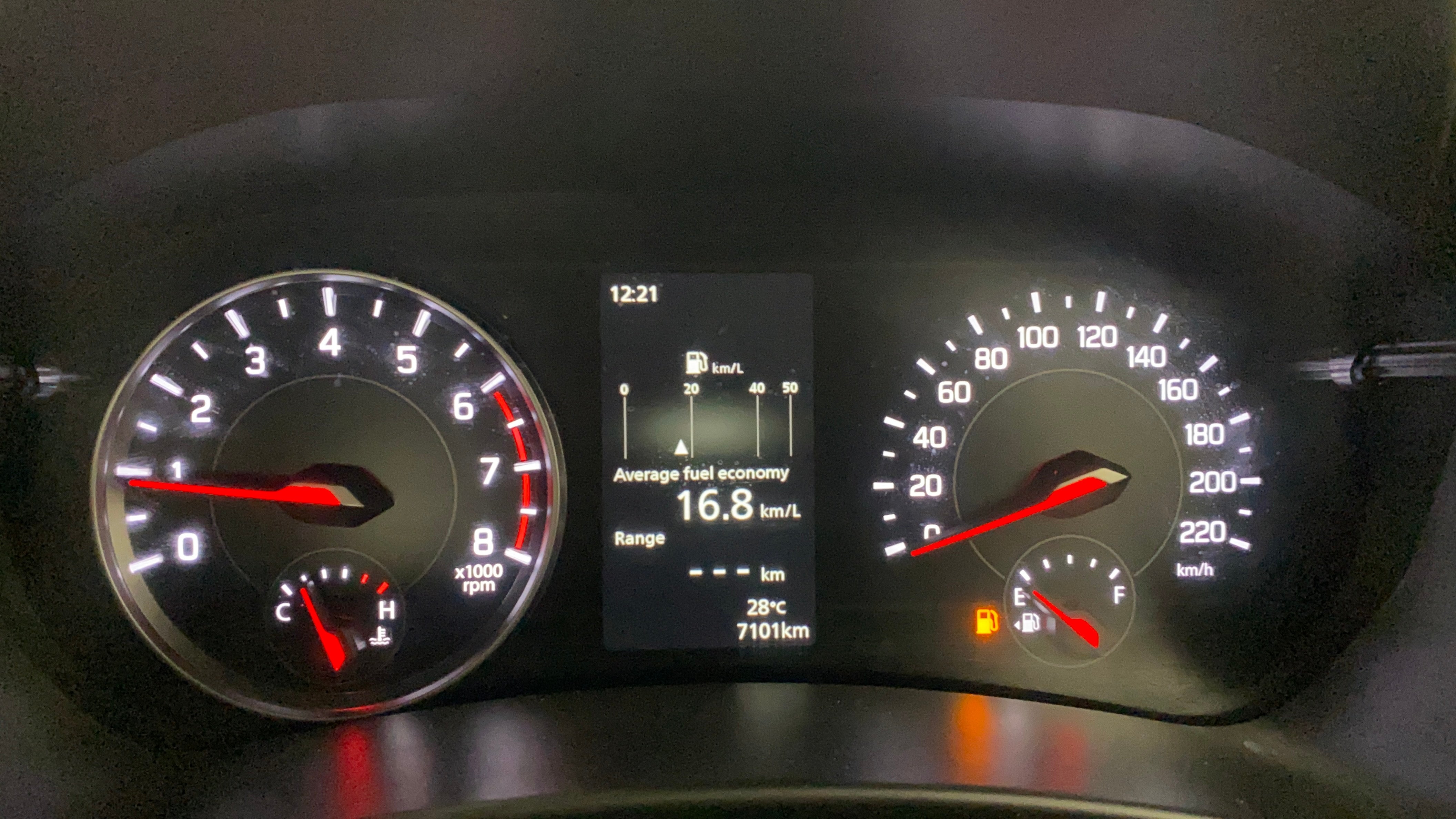 Instrument cluster of a Maruti Suzuki Swift