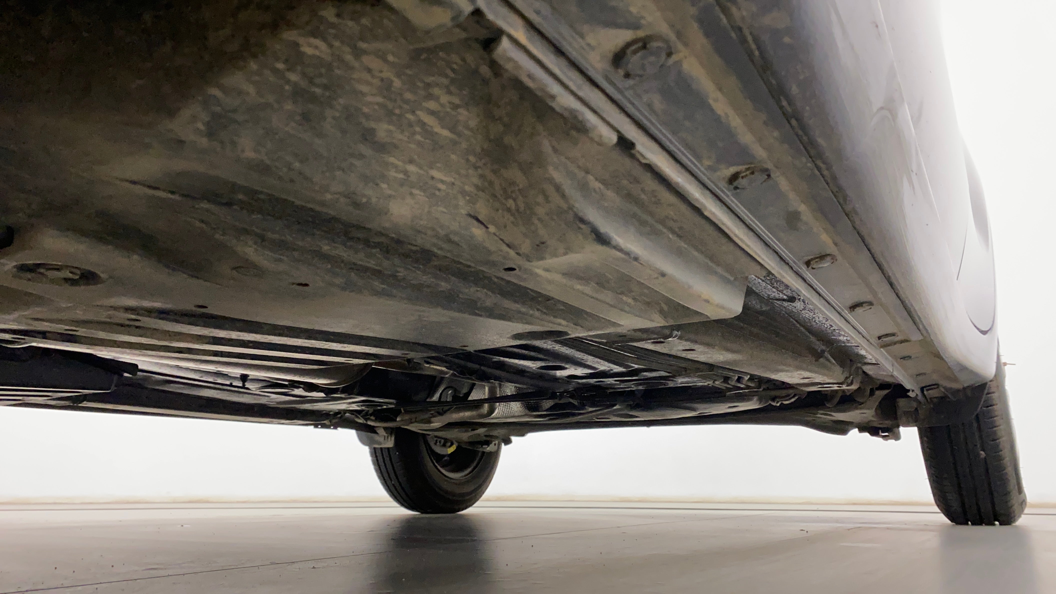 Undercarriage view of a Maruti Suzuki Swift 2021 - 2023