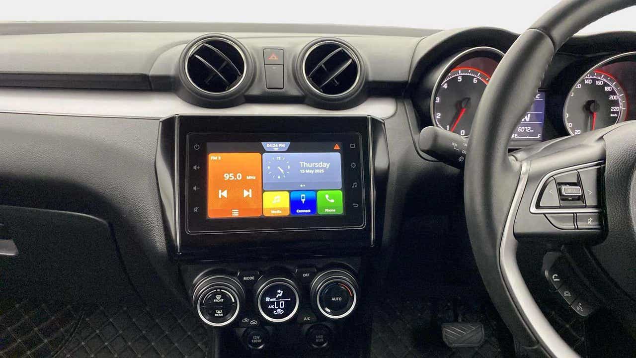 Dashboard and infotainment system of a Maruti Suzuki Swift