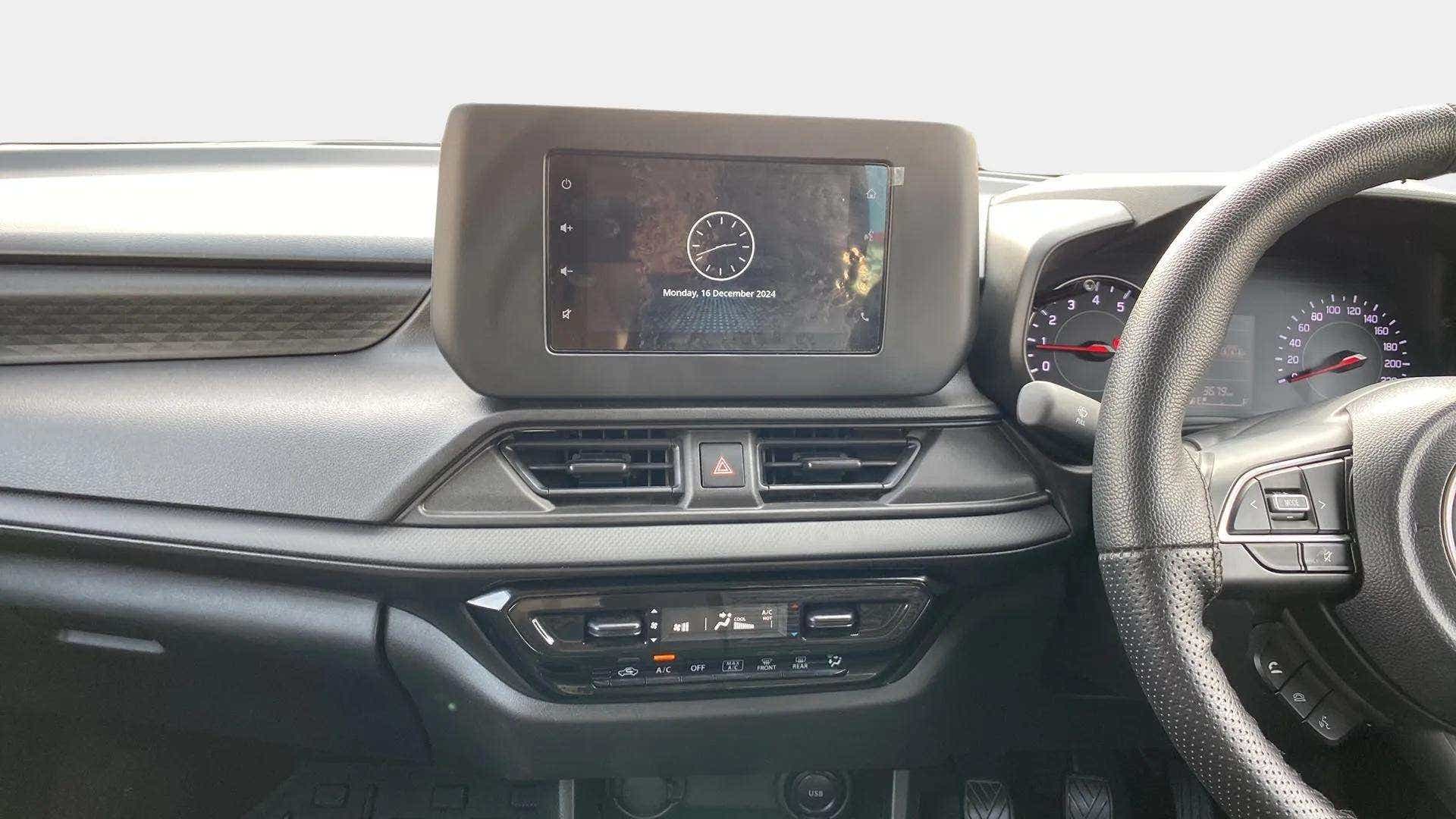 Dashboard and infotainment system of a Maruti Suzuki Swift