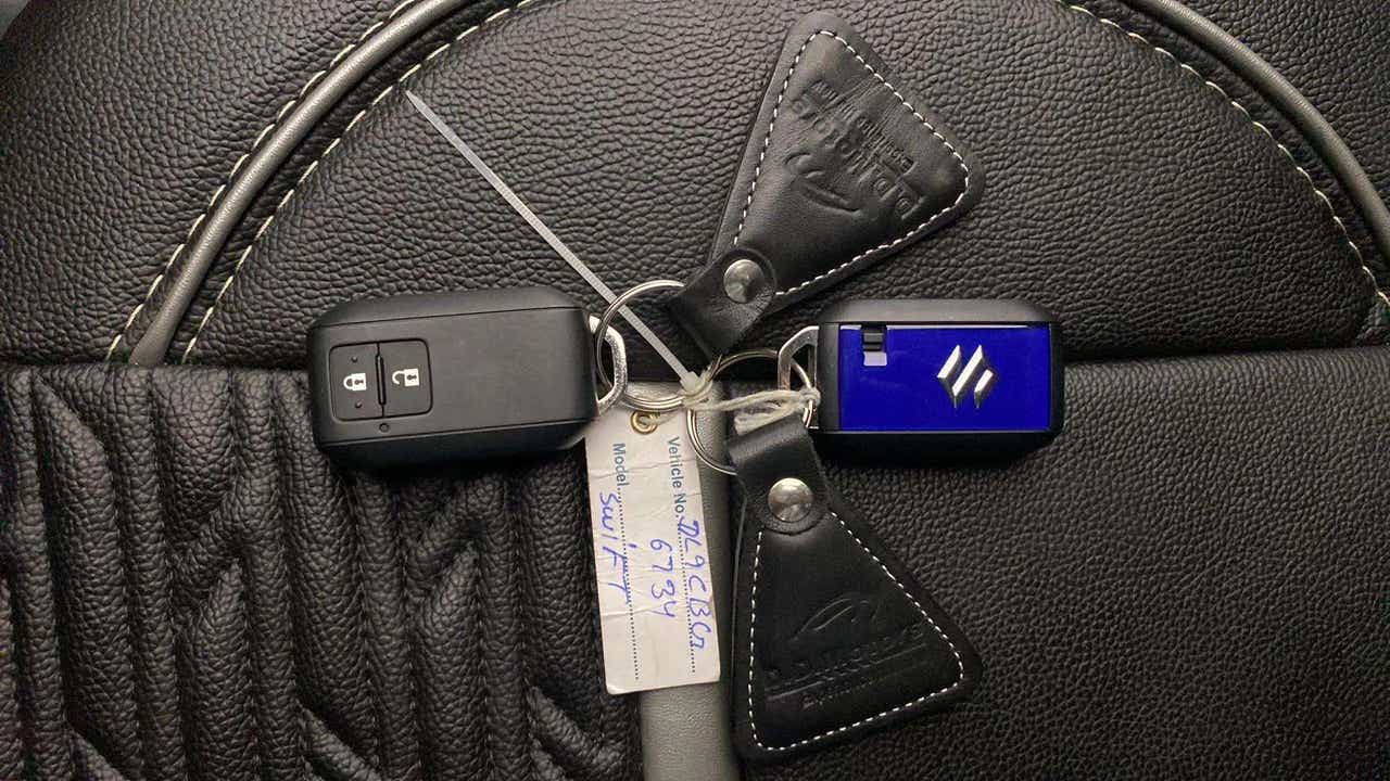 Key fob close-up of a Maruti Suzuki Swift