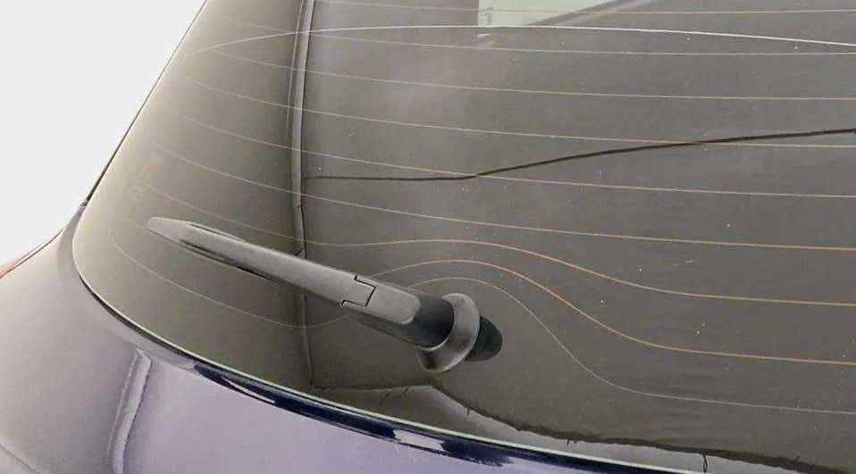 Rear windshield wiper of a Maruti Suzuki Swift