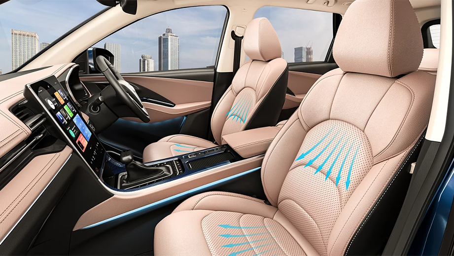 Front interior view of a MG Hector Facelift