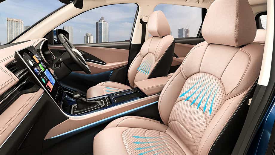 Front interior view of a MG Hector Facelift