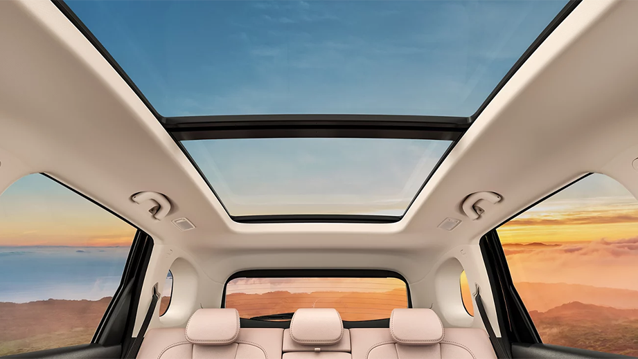 Panoramic sunroof view of a MG Hector Facelift