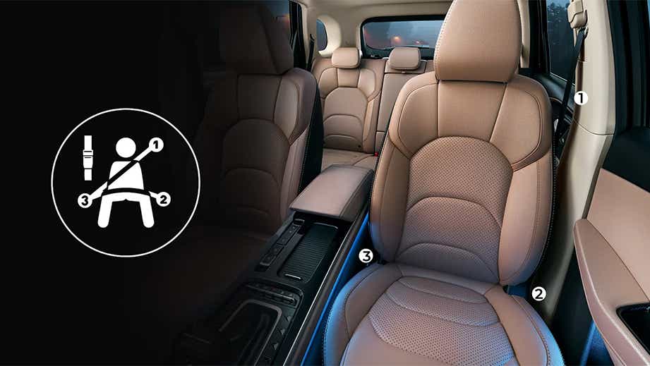 Front interior seats of a MG Hector Facelift