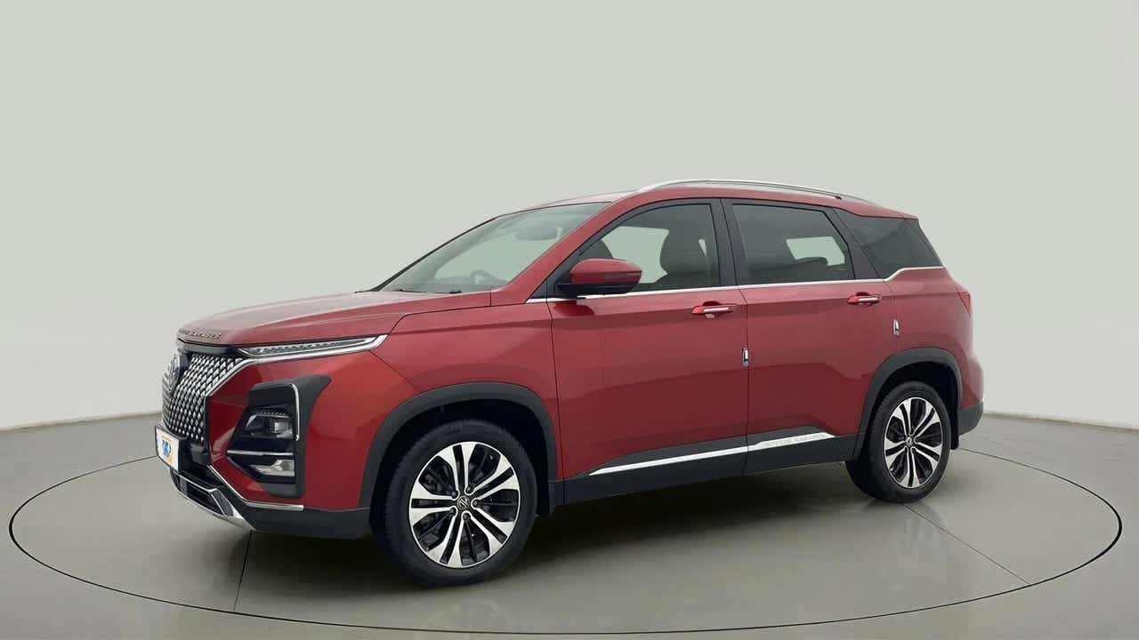 Front and side view of a glaze red MG Hector