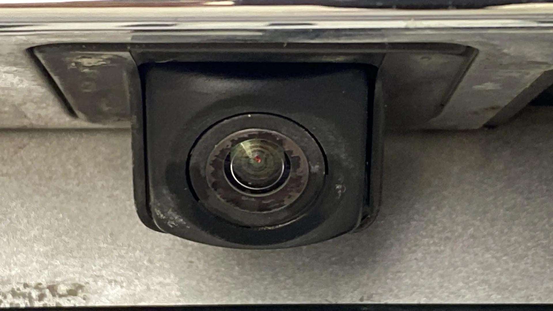 Close-up of a rearview camera on a MG Hector