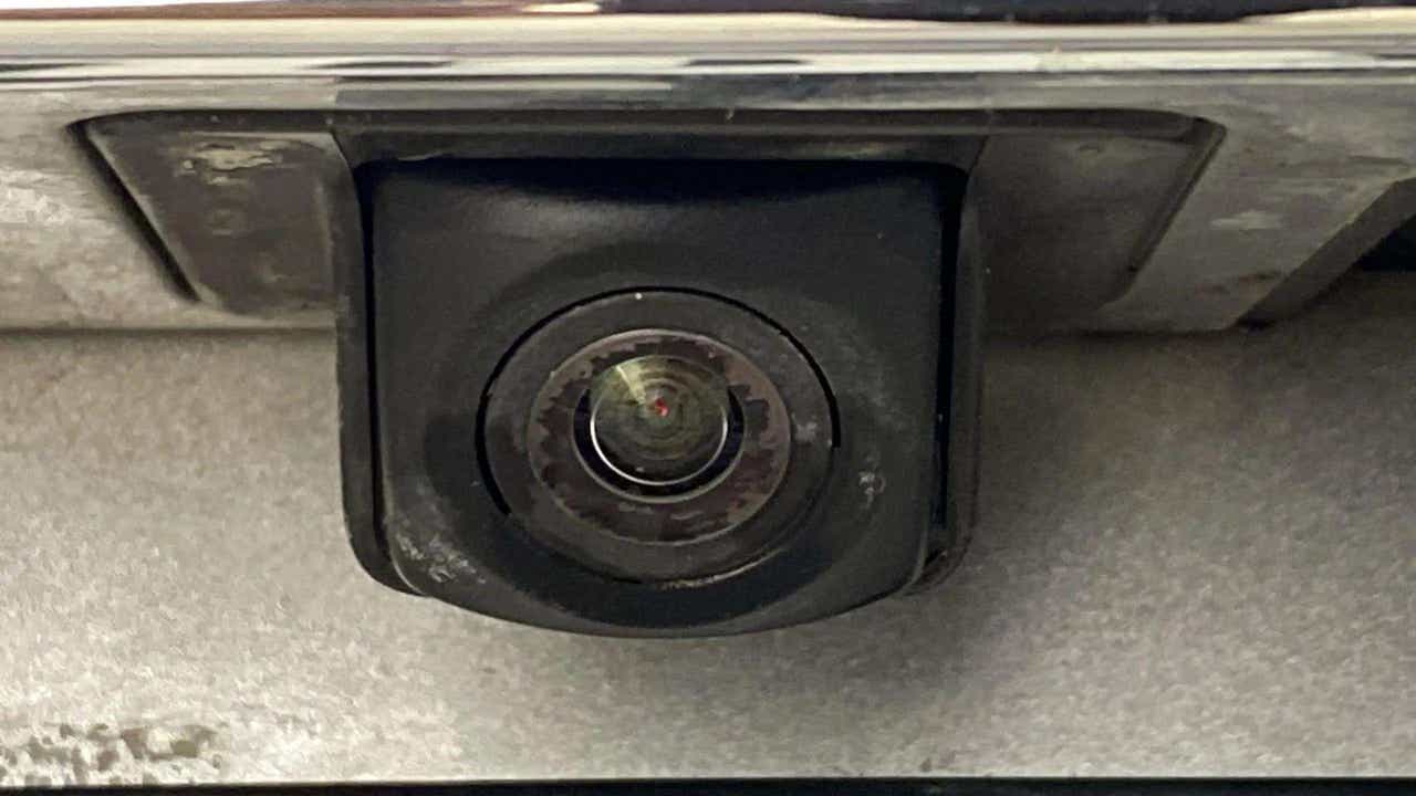 Close-up of a rearview camera on a MG Hector