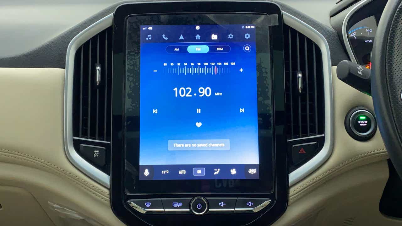 Infotainment display of a MG Hector interior dashboard