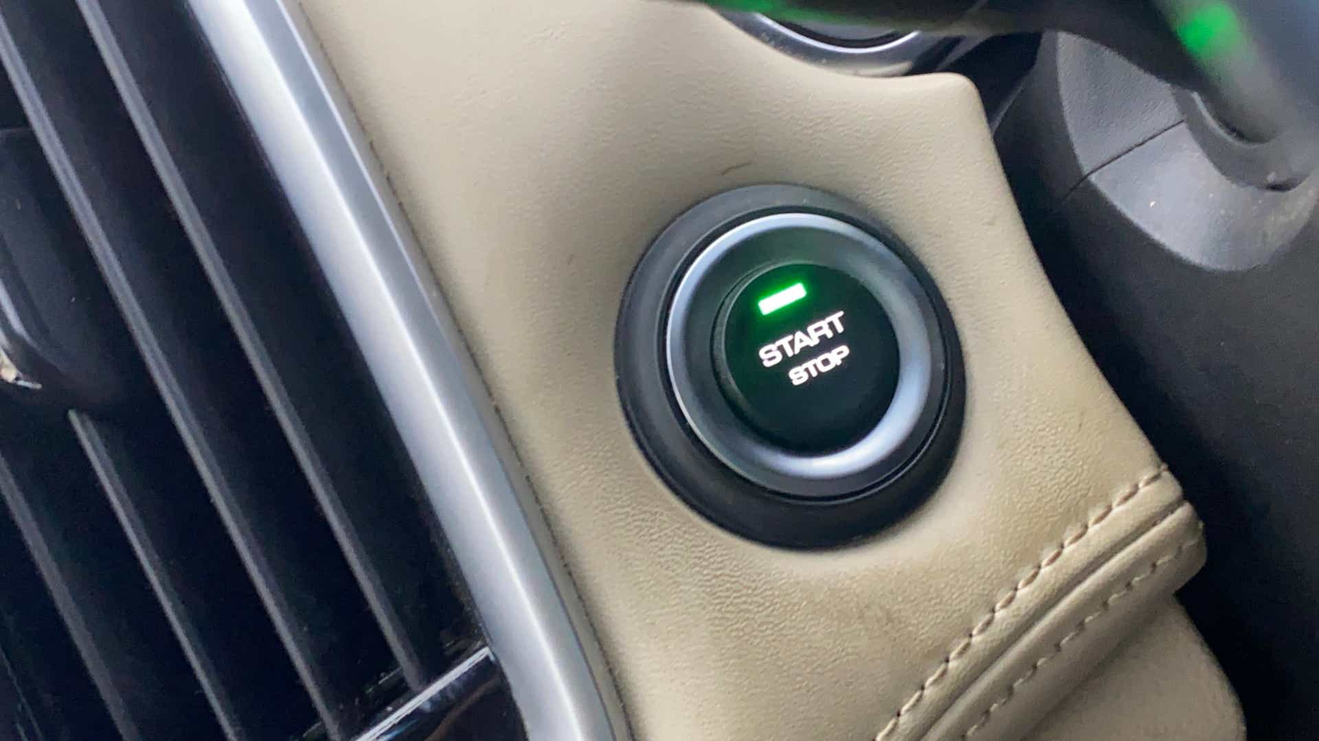 Start stop button close-up of a MG Hector
