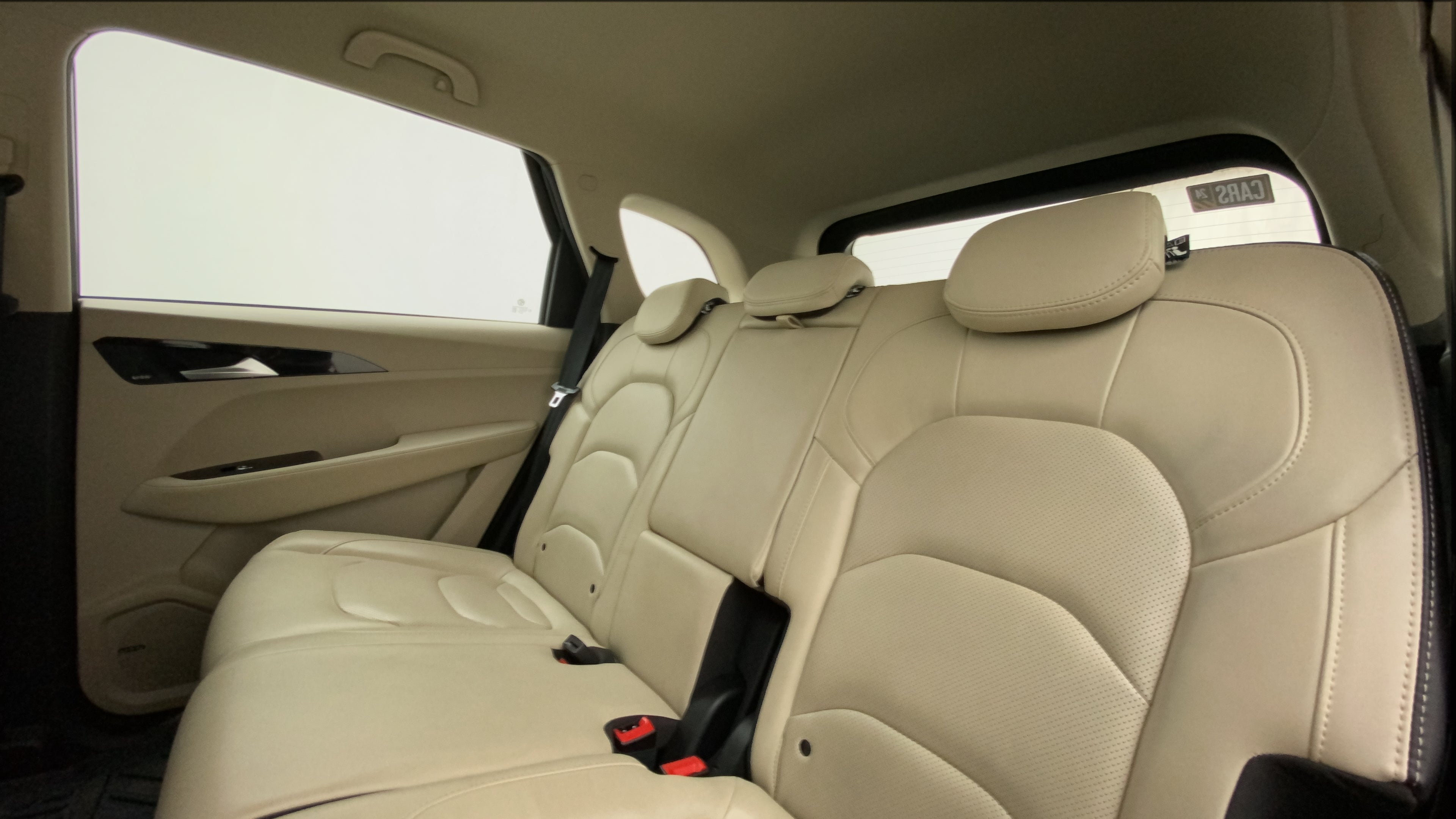 Rear seat view of a MG Hector