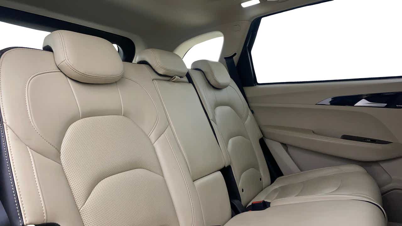 Rear seat interior of a MG Hector