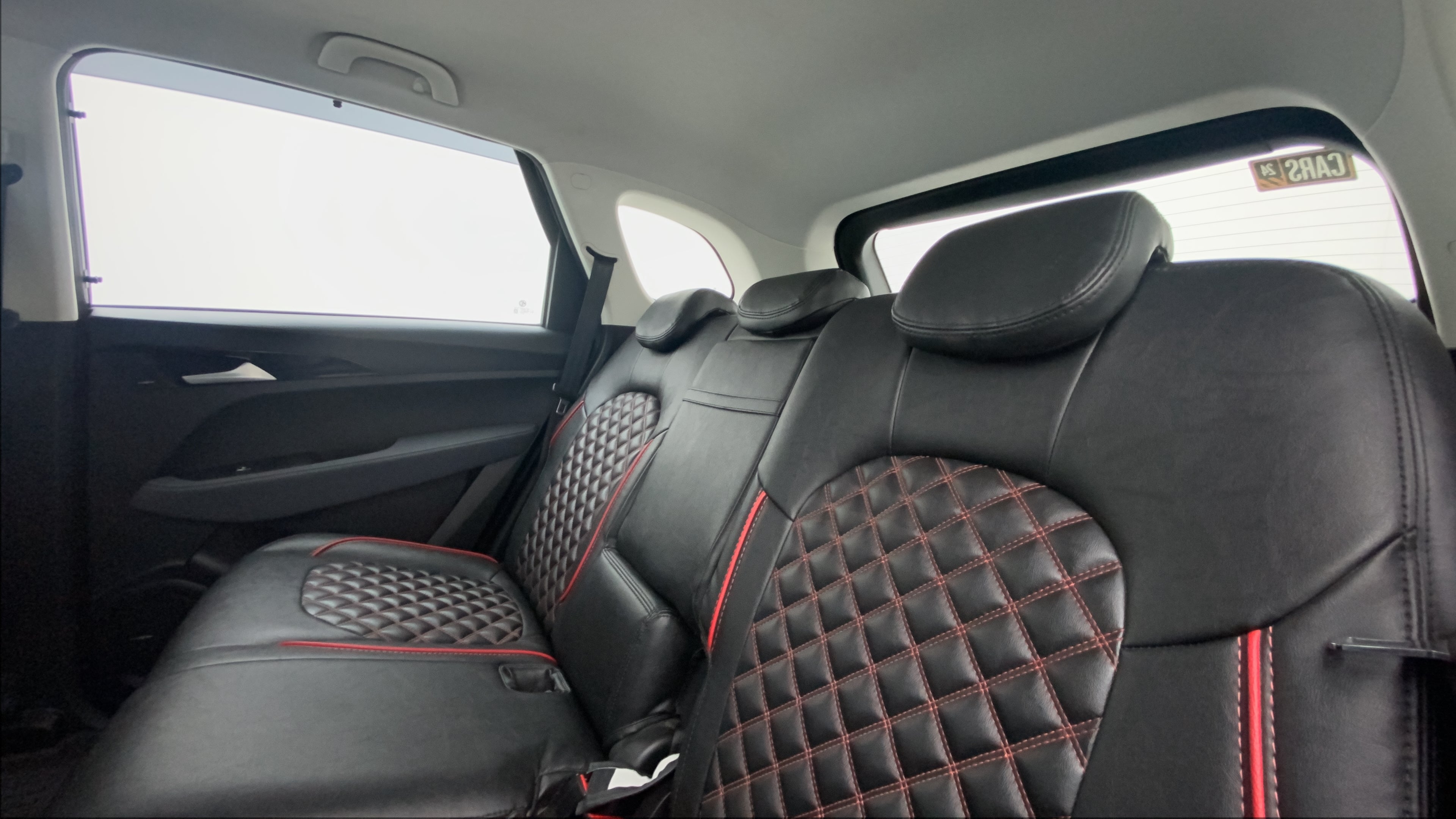 Rear seat view of a MG Hector