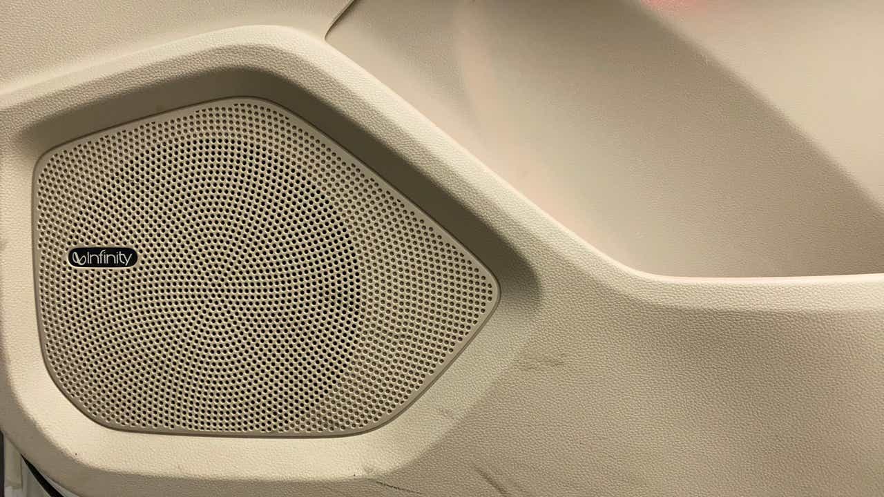 Close-up of an interior speaker on a MG Hector
