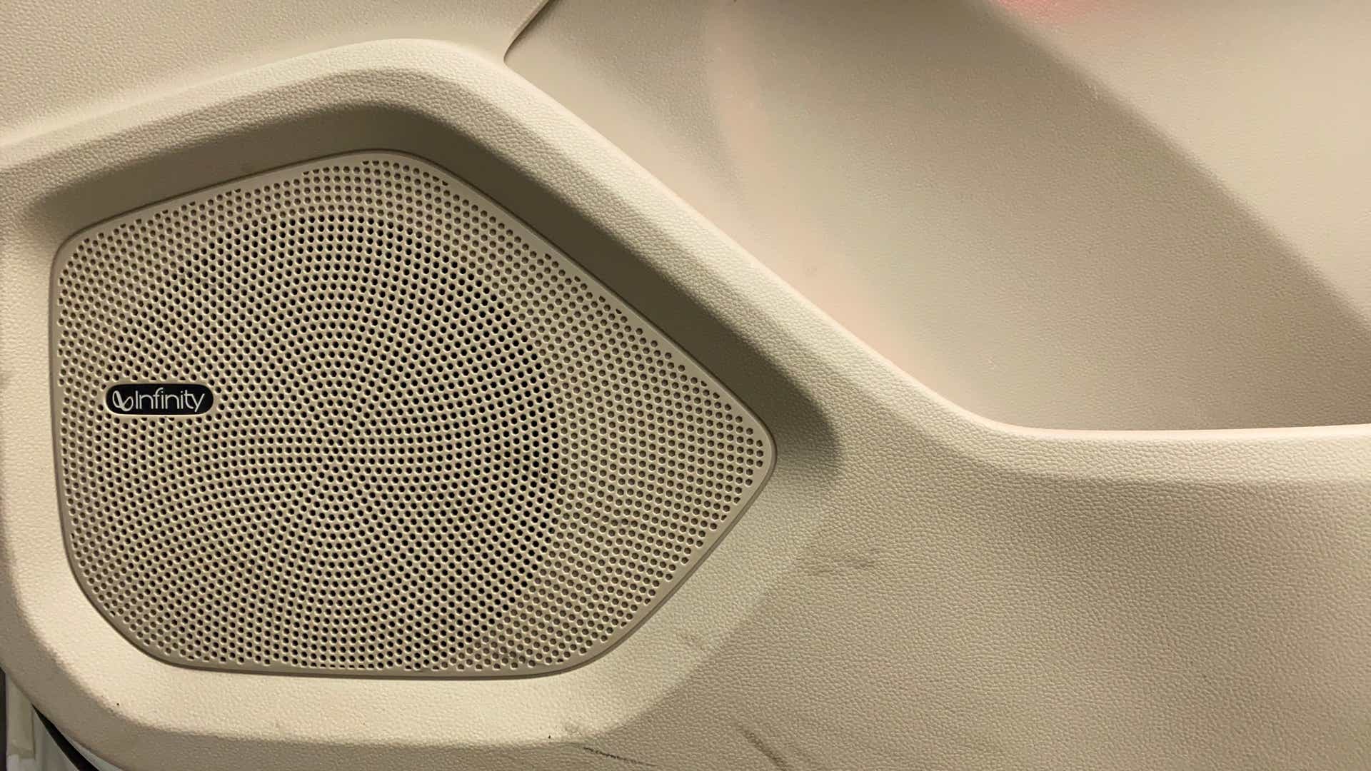 Close-up of an interior speaker on a MG Hector