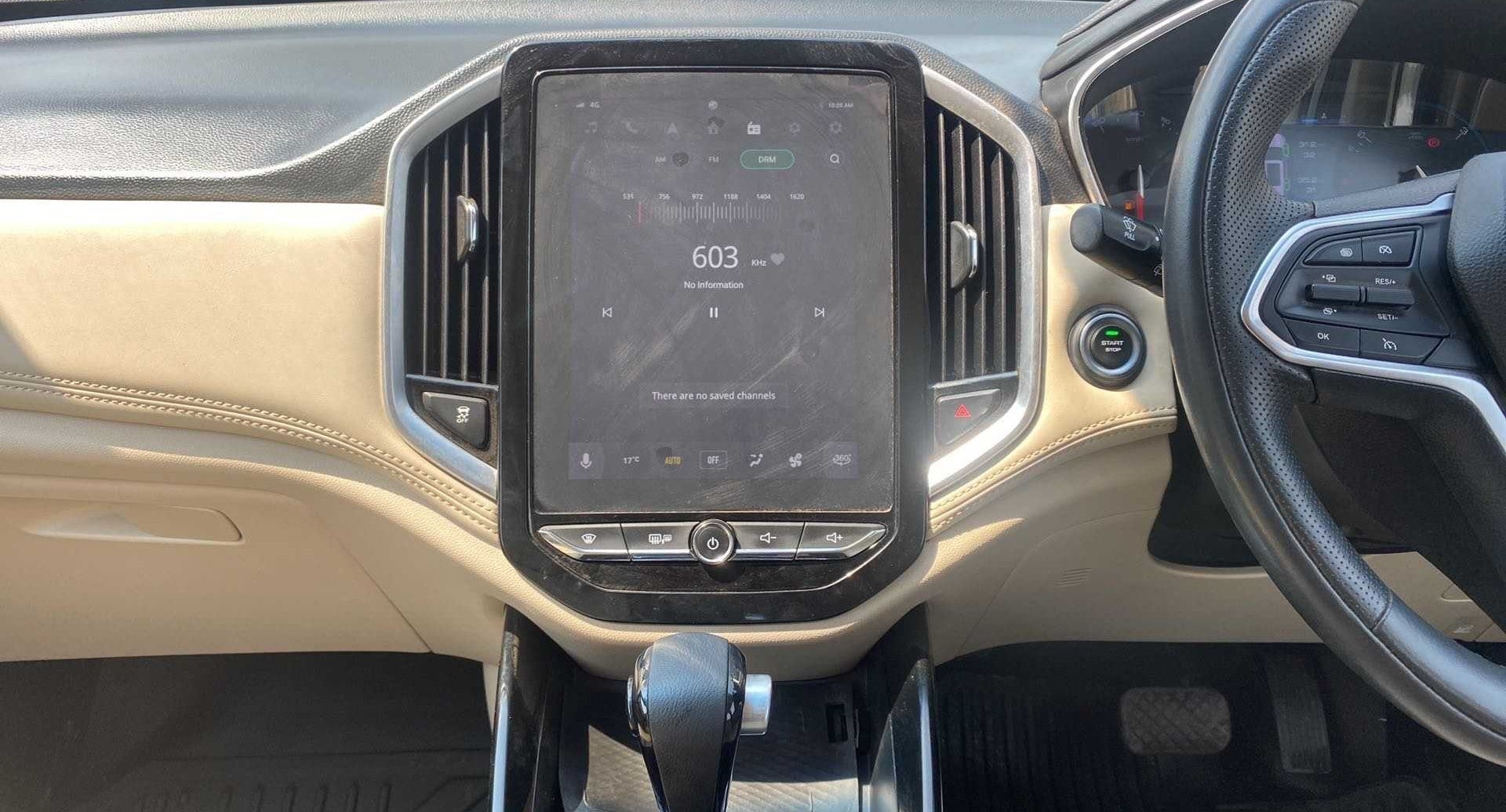 Interior dashboard of a MG Hector