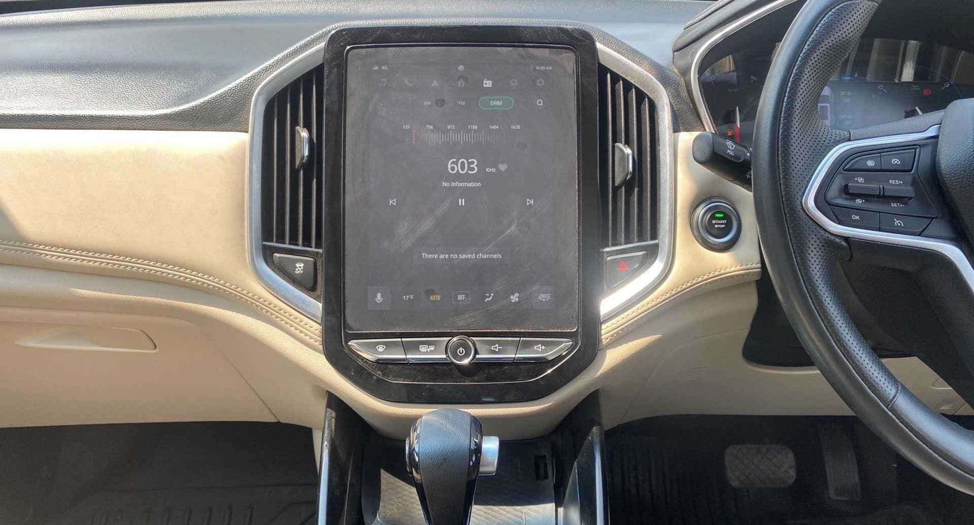 Interior dashboard of a MG Hector