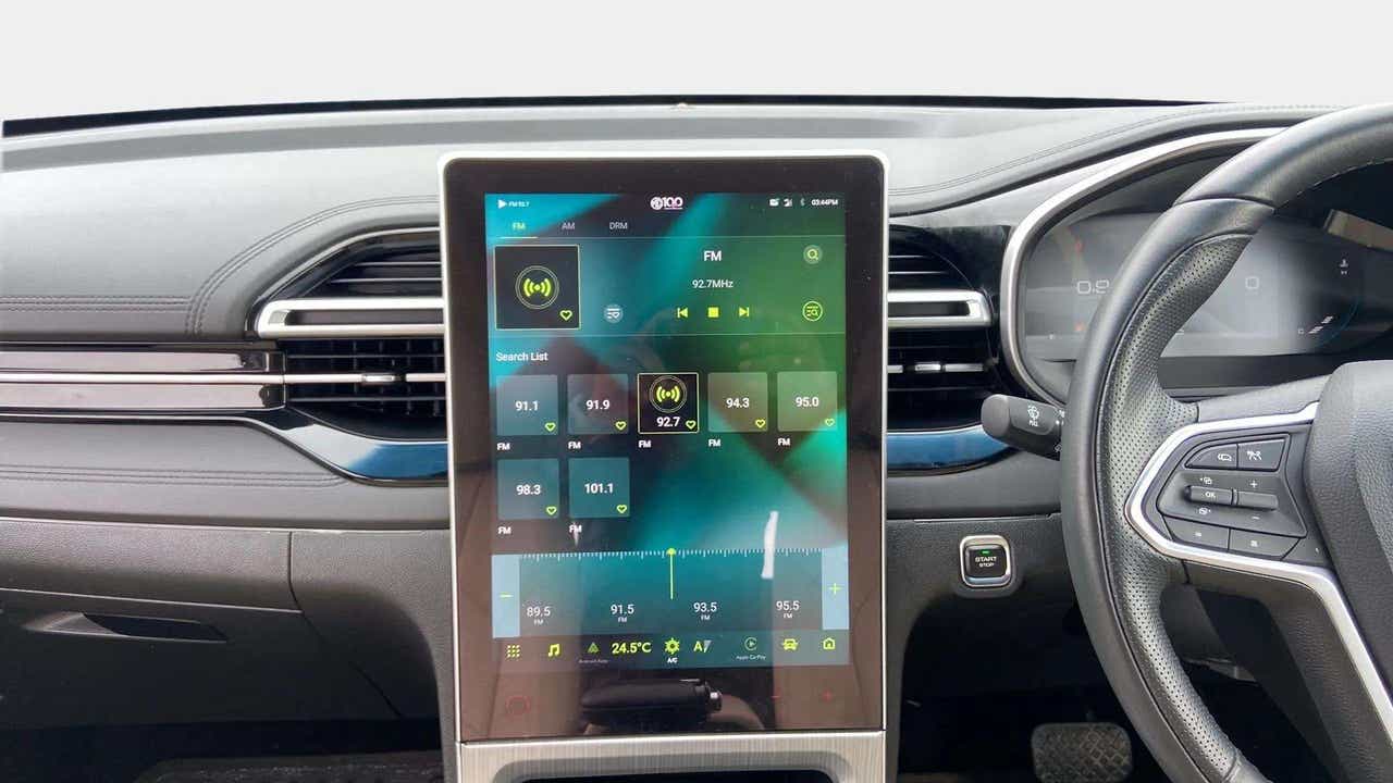 Interior dashboard of a MG Hector