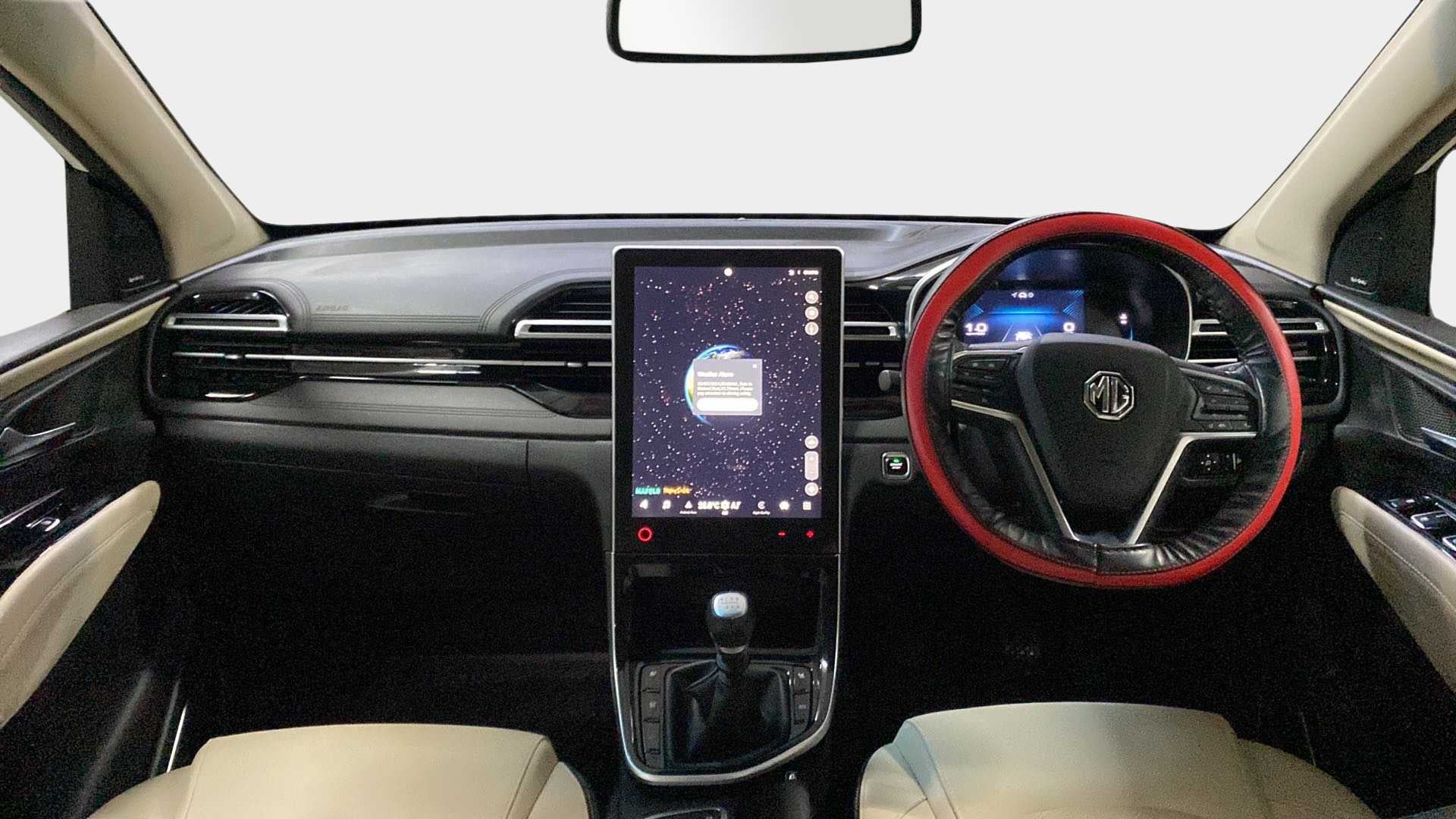 Interior dashboard view of a MG Hector